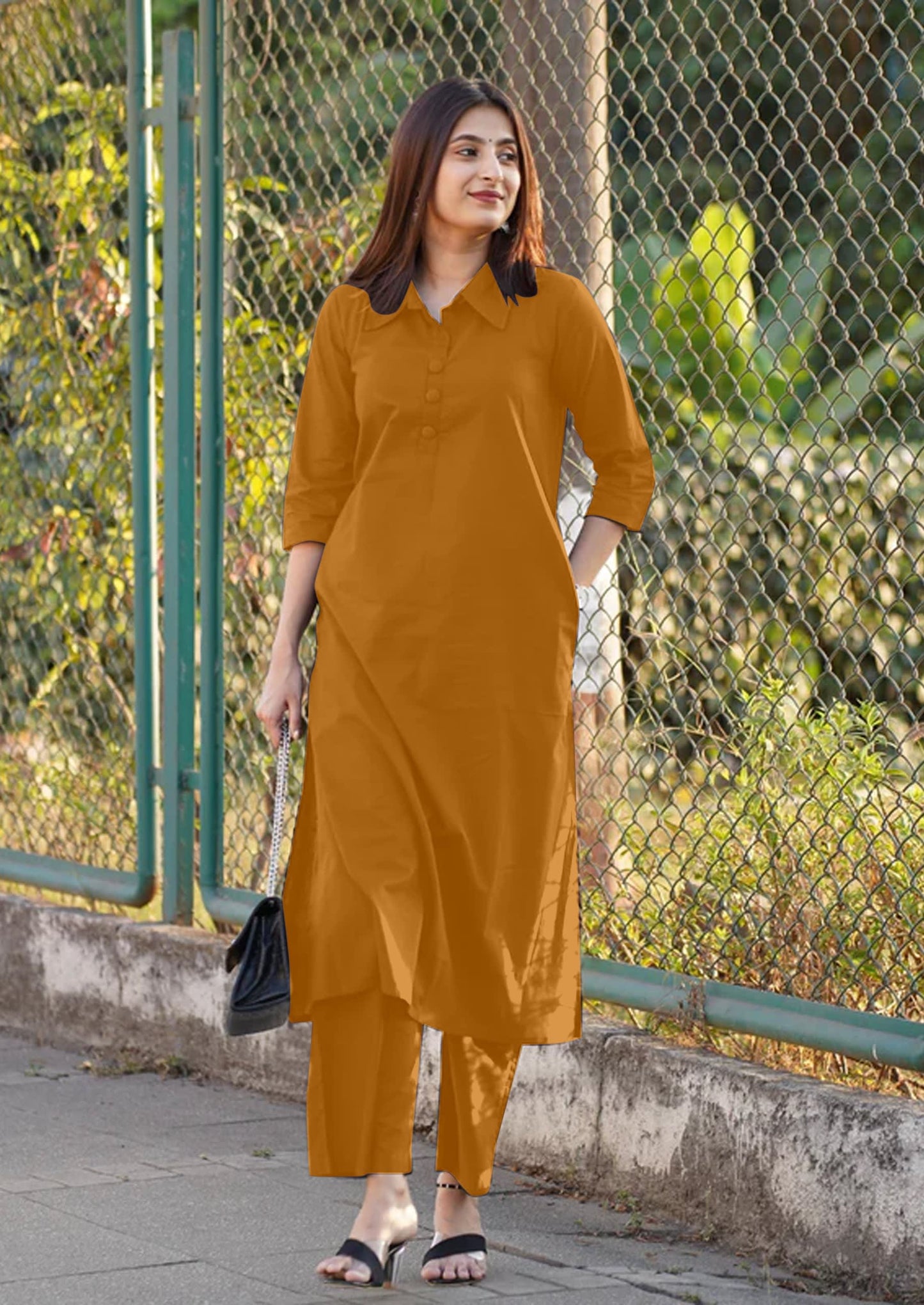 YELLOW Pant Suit Set For Women