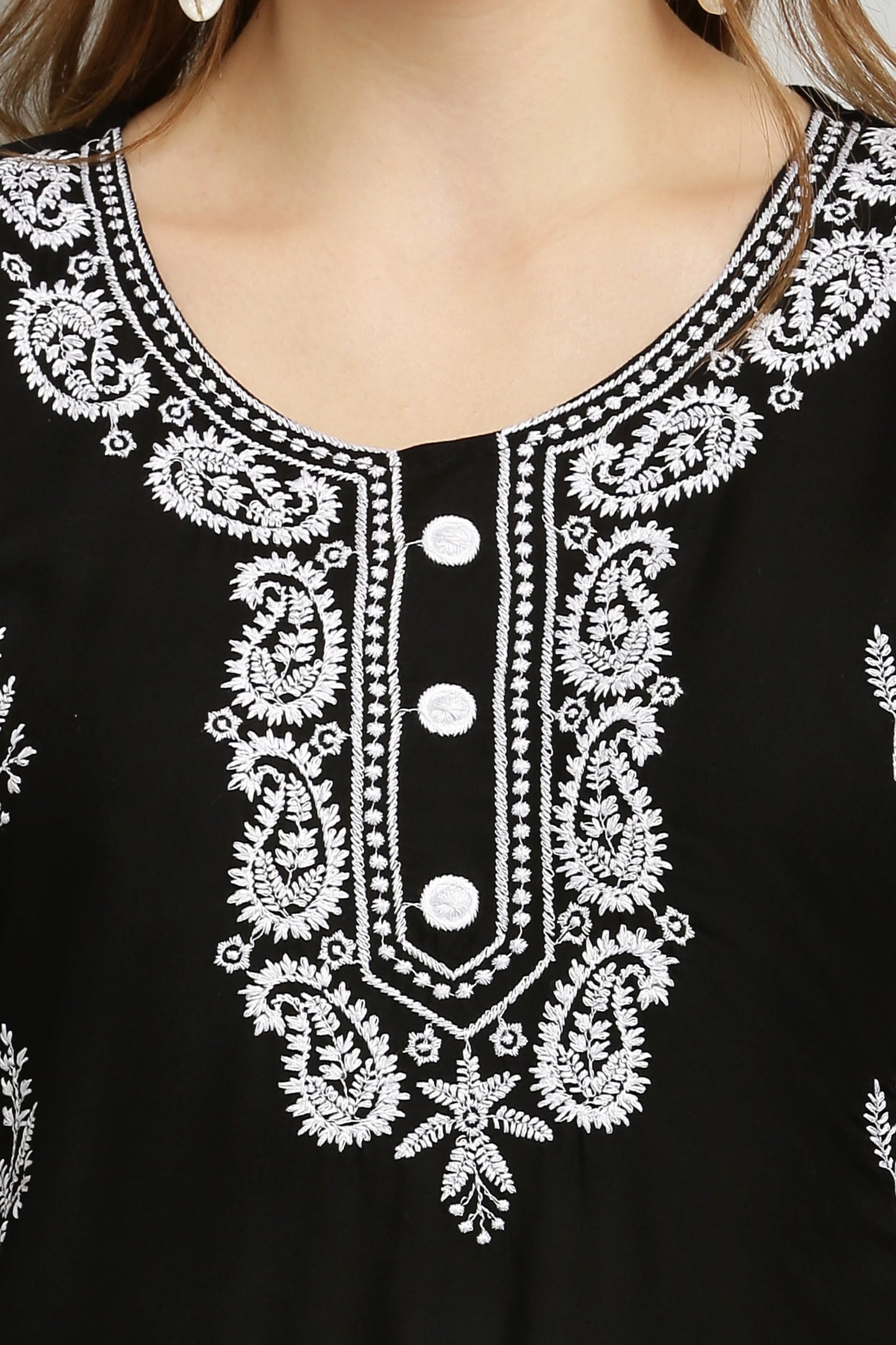 Black Rayon Kurti With Dupatta And Bottom Wear 3 Piece Set For Women