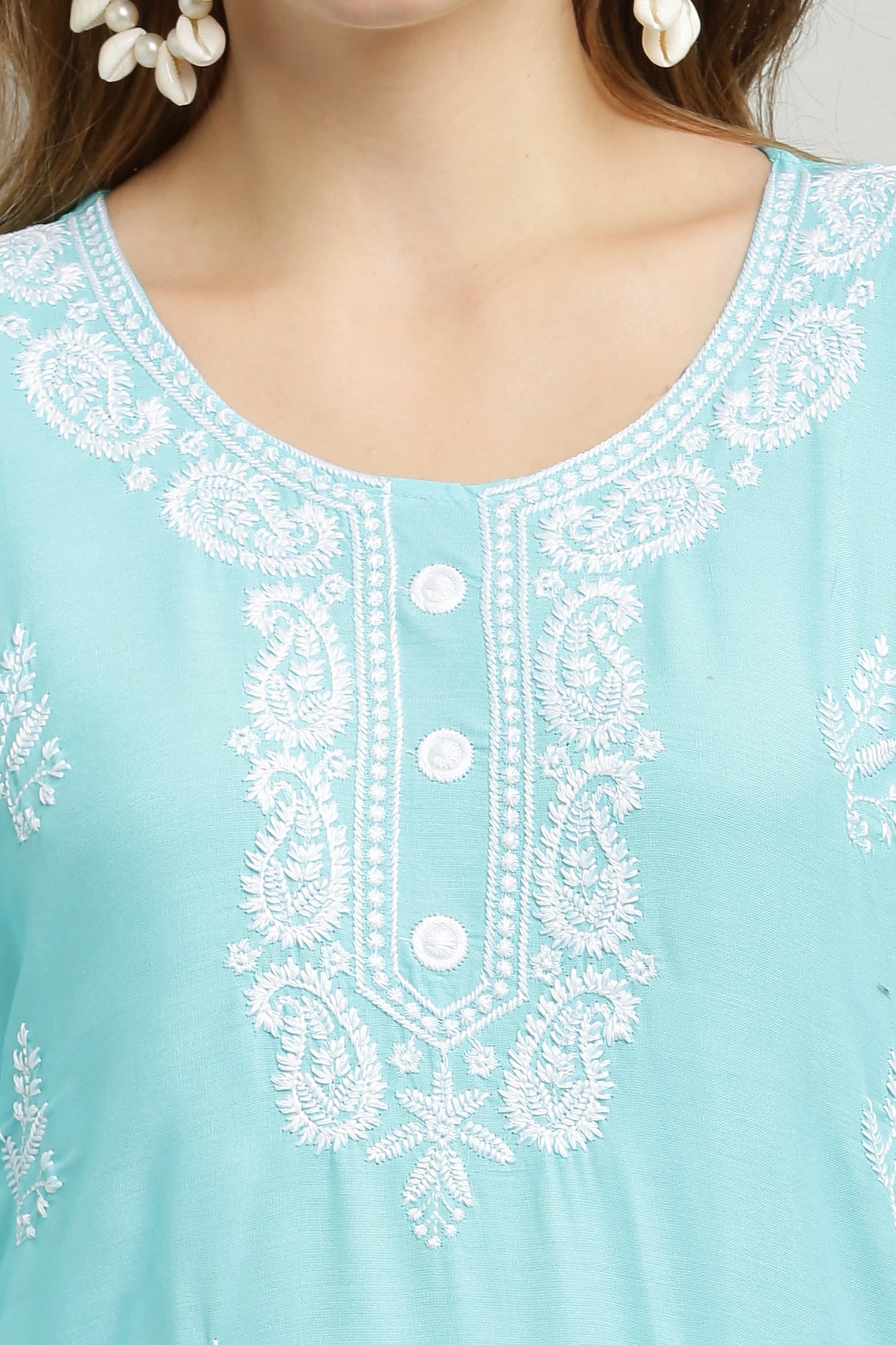 Firoji Rayon Kurti With Dupatta And Bottom Wear 3 Piece Set For Women