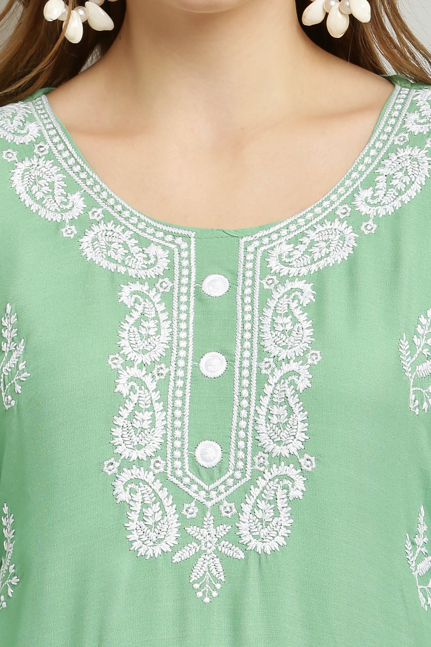 Pista Rayon Kurti With Dupatta And Bottom Wear 3 Piece Set For Women