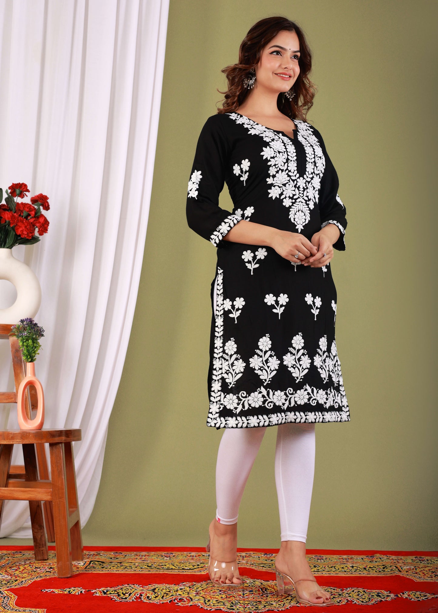 Black Primum Modal Kurta  For Women