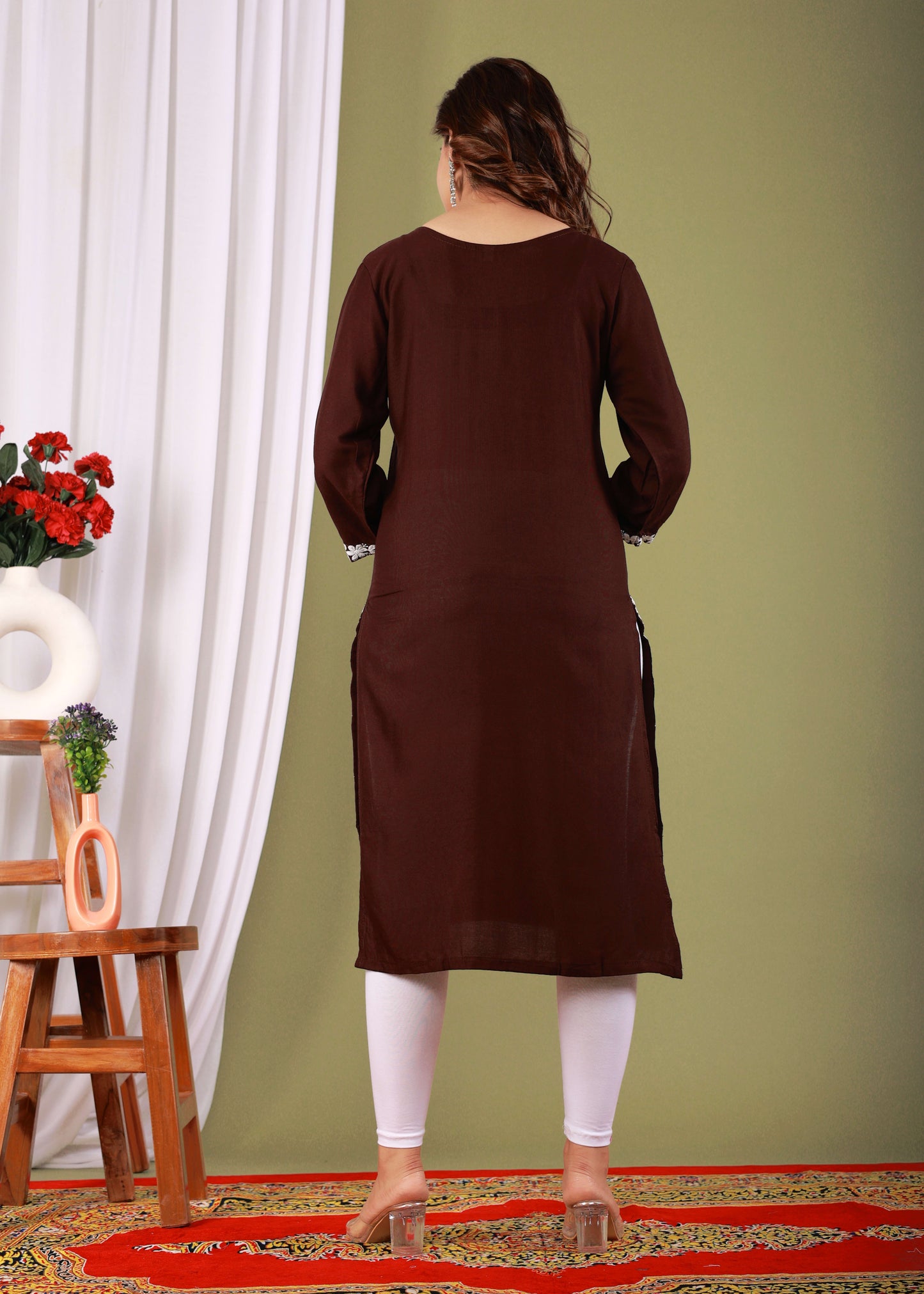 Brown Primum Modal Kurta  For Women
