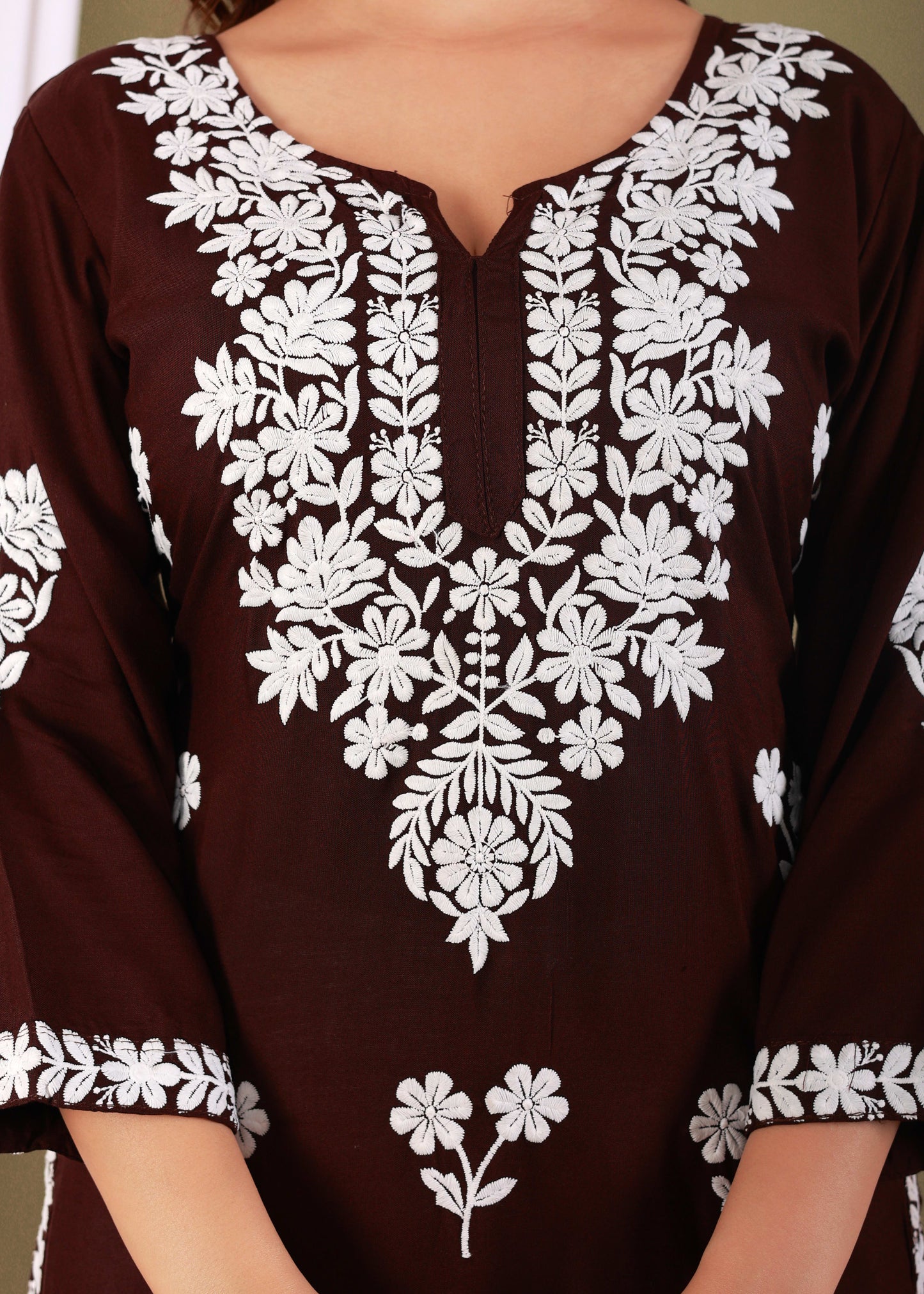 Brown Primum Modal Kurta  For Women