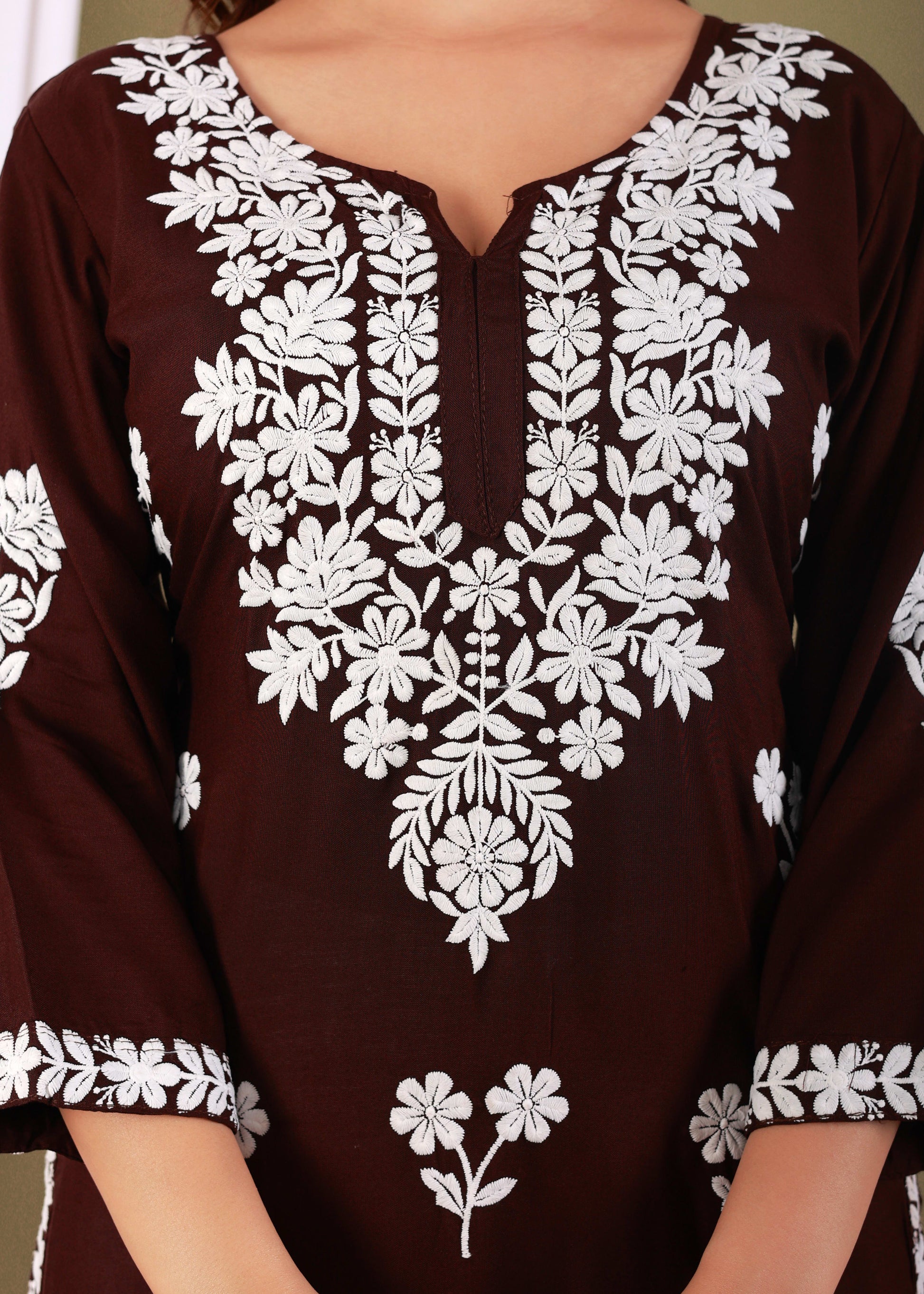Brown Primum Modal Kurta  For Women
