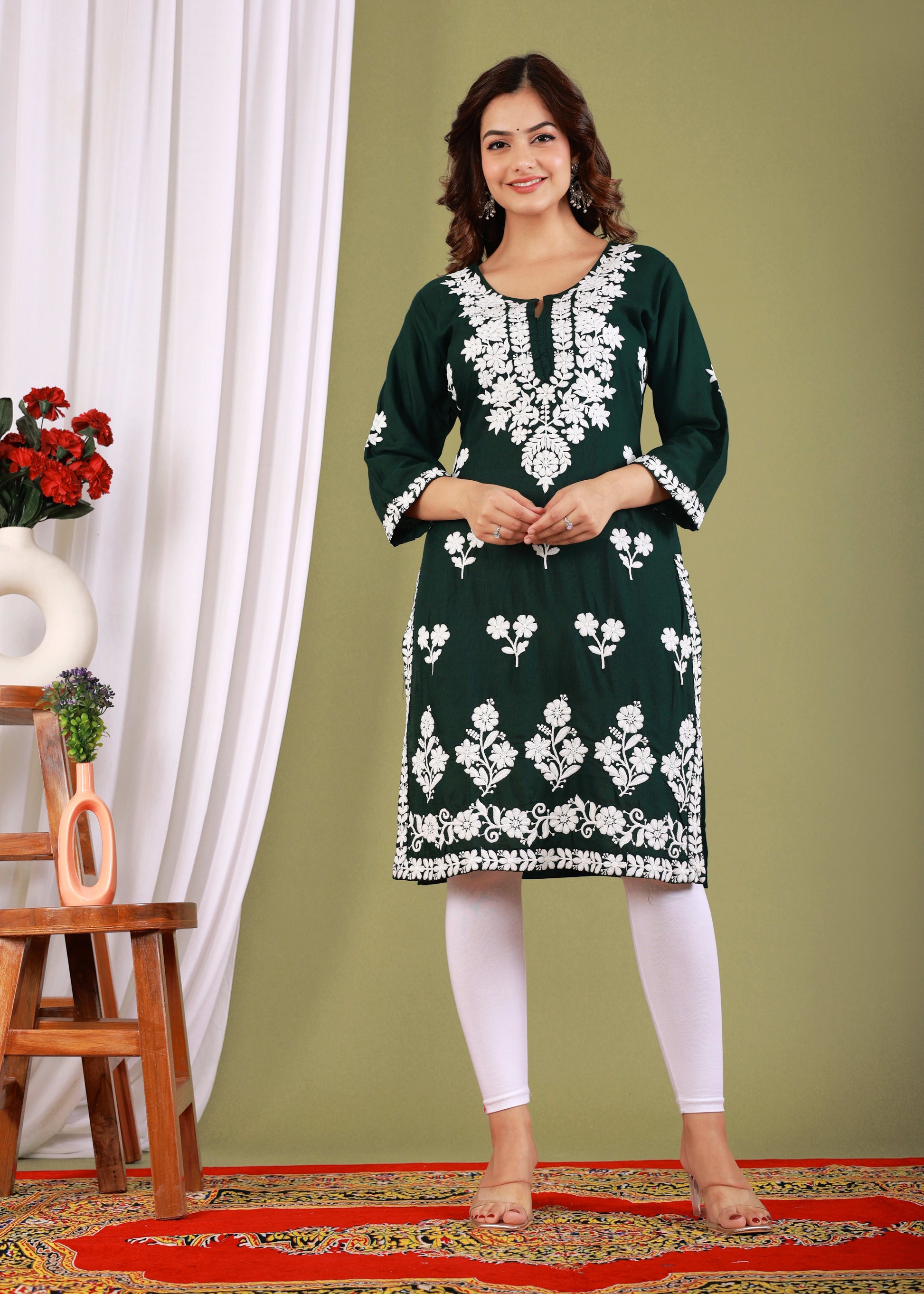 Green Primum Modal Kurta  For Women