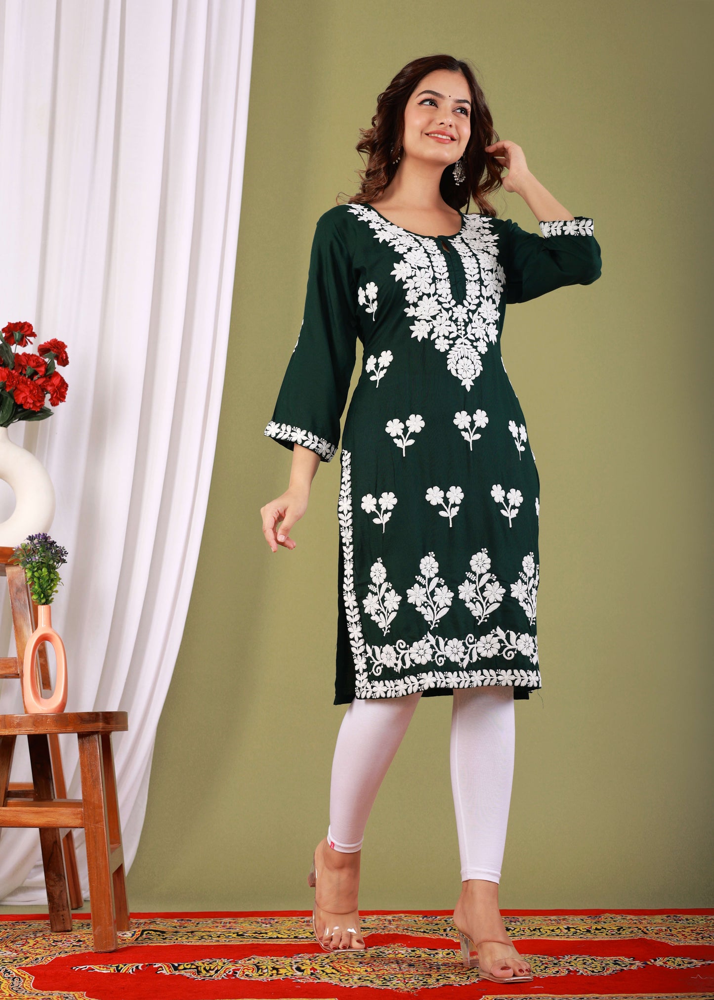 Green Primum Modal Kurta  For Women