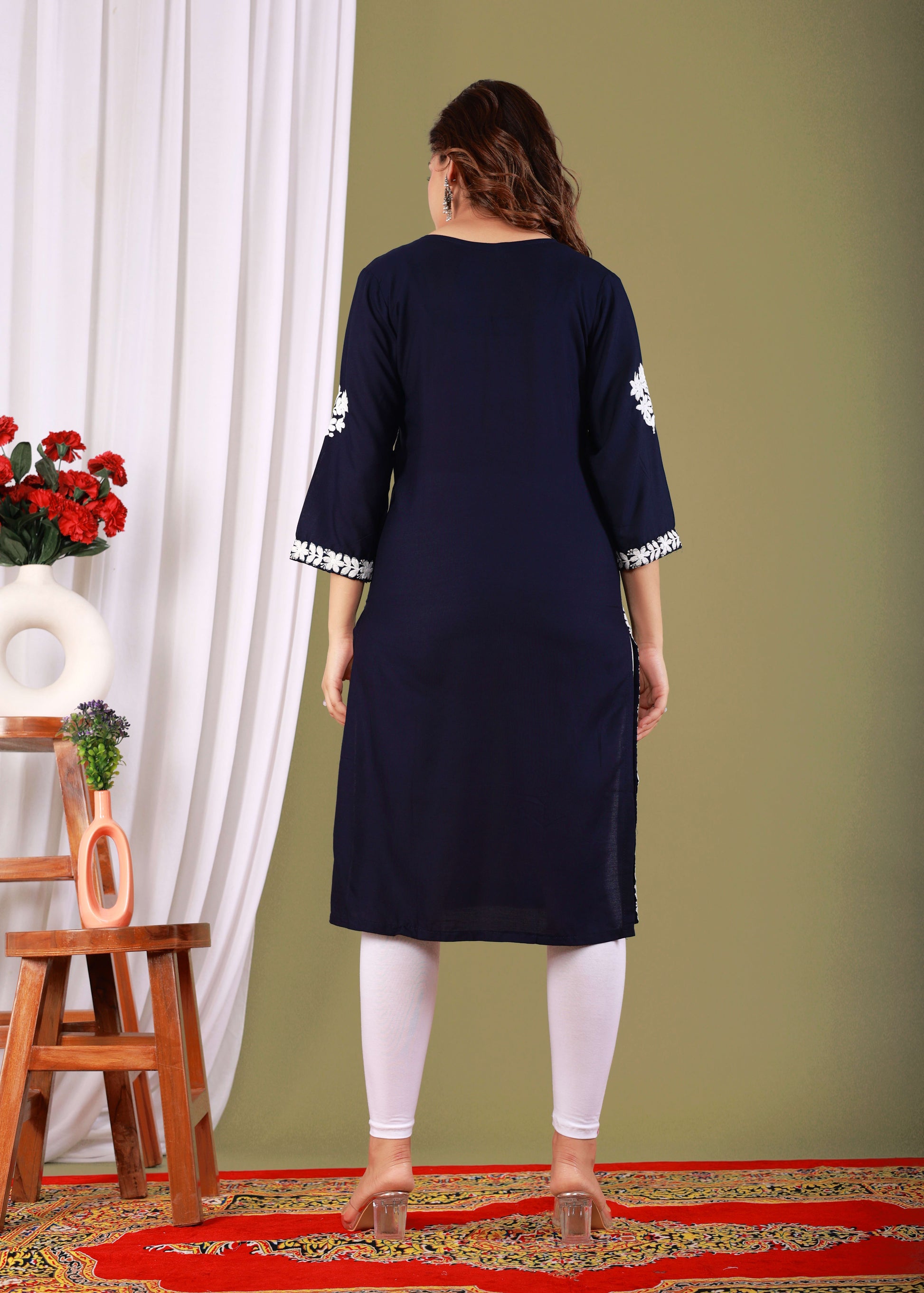 Nevy Blue Primum Modal Kurta  For Women