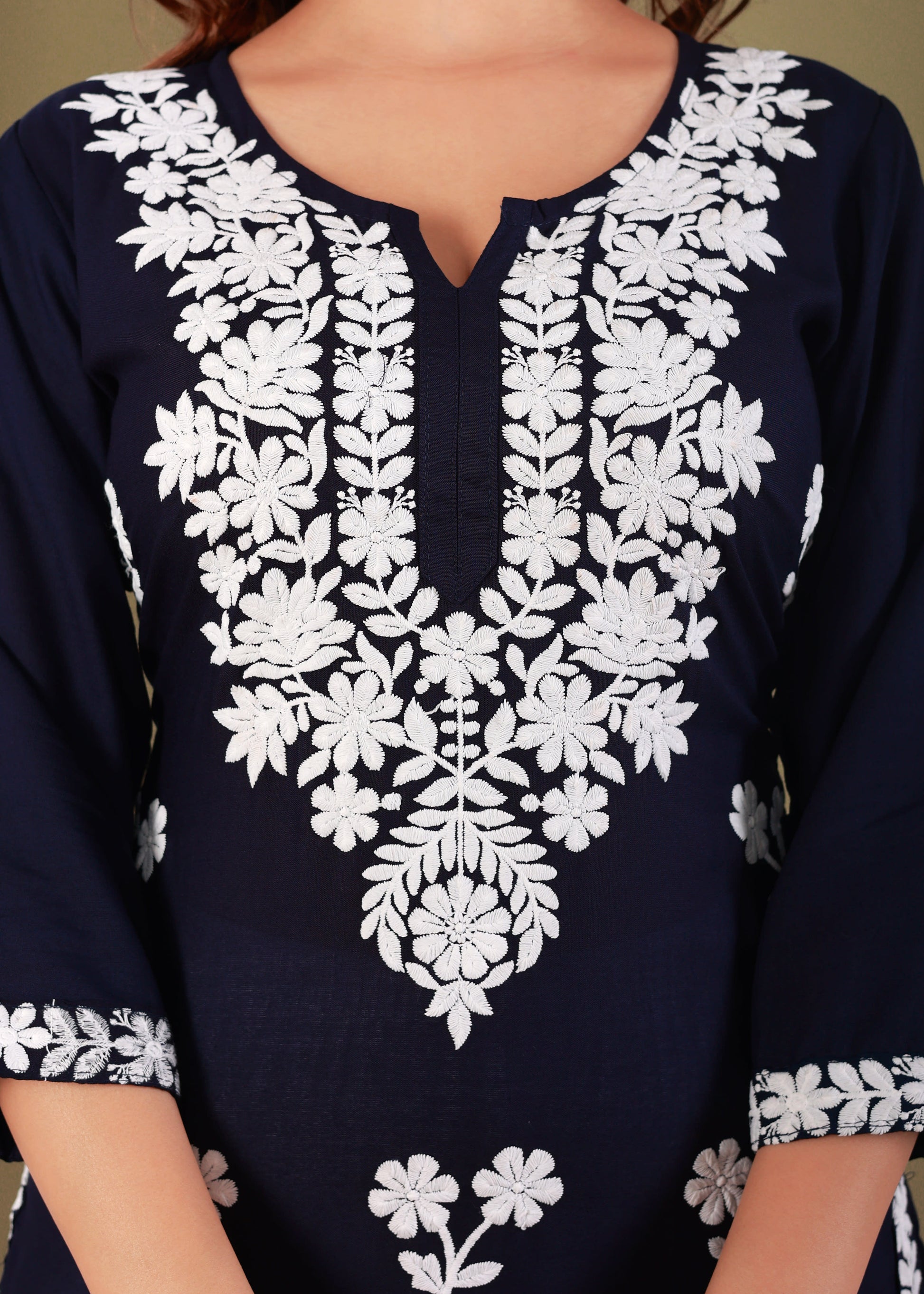 Nevy Blue Primum Modal Kurta  For Women