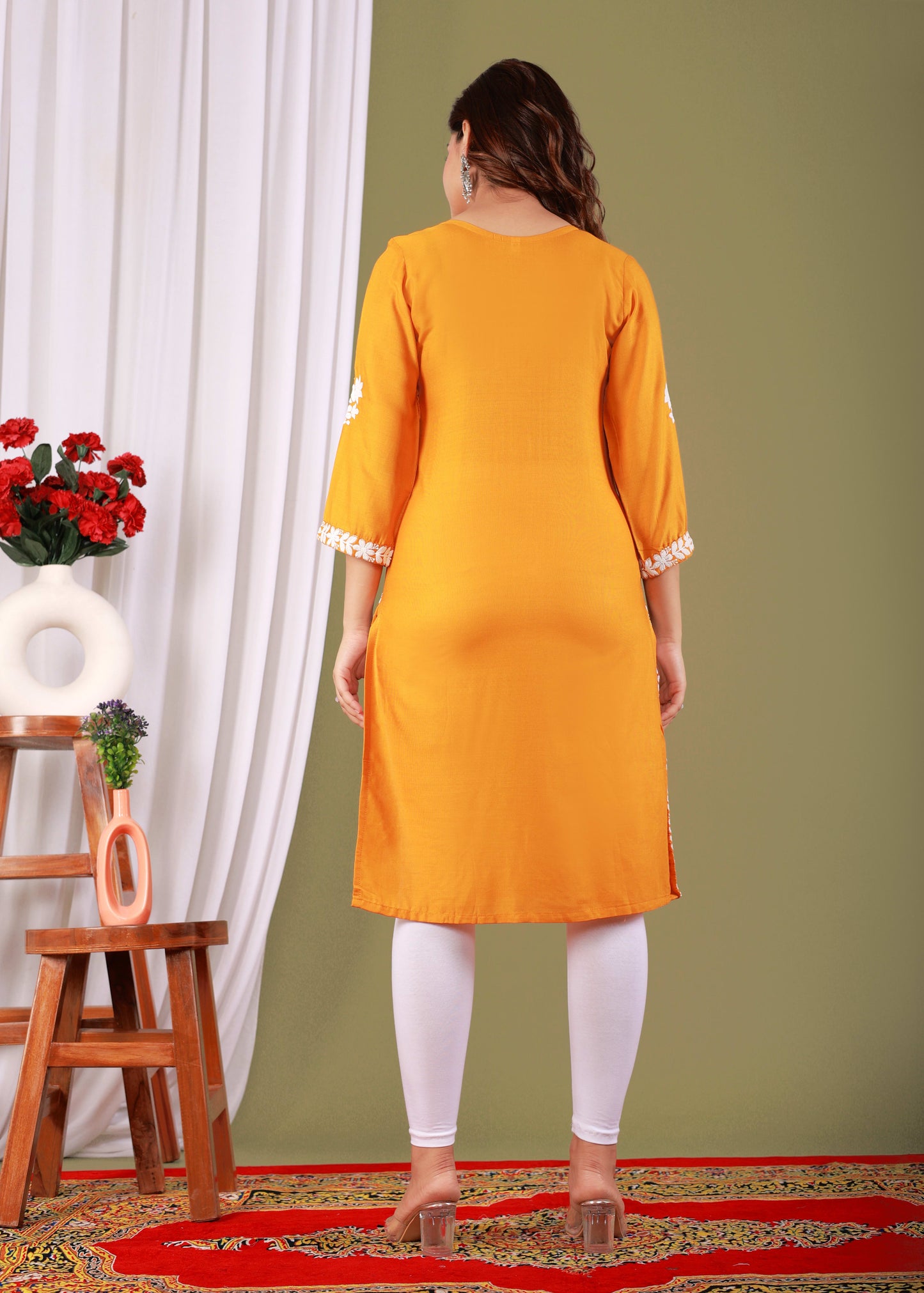 Yellow Primum Modal Kurta  For Women