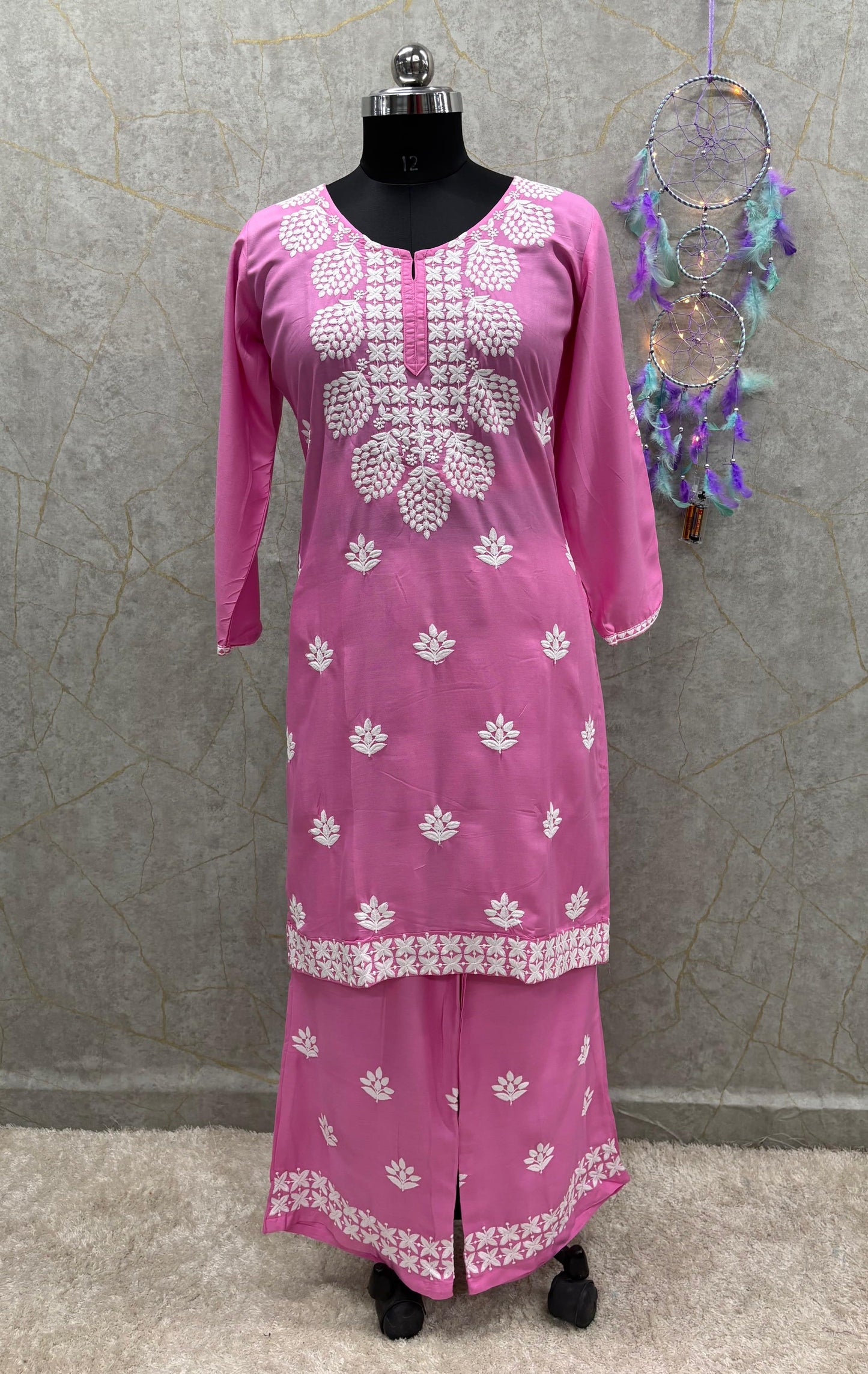 BABY PINK kurti and plazzo set