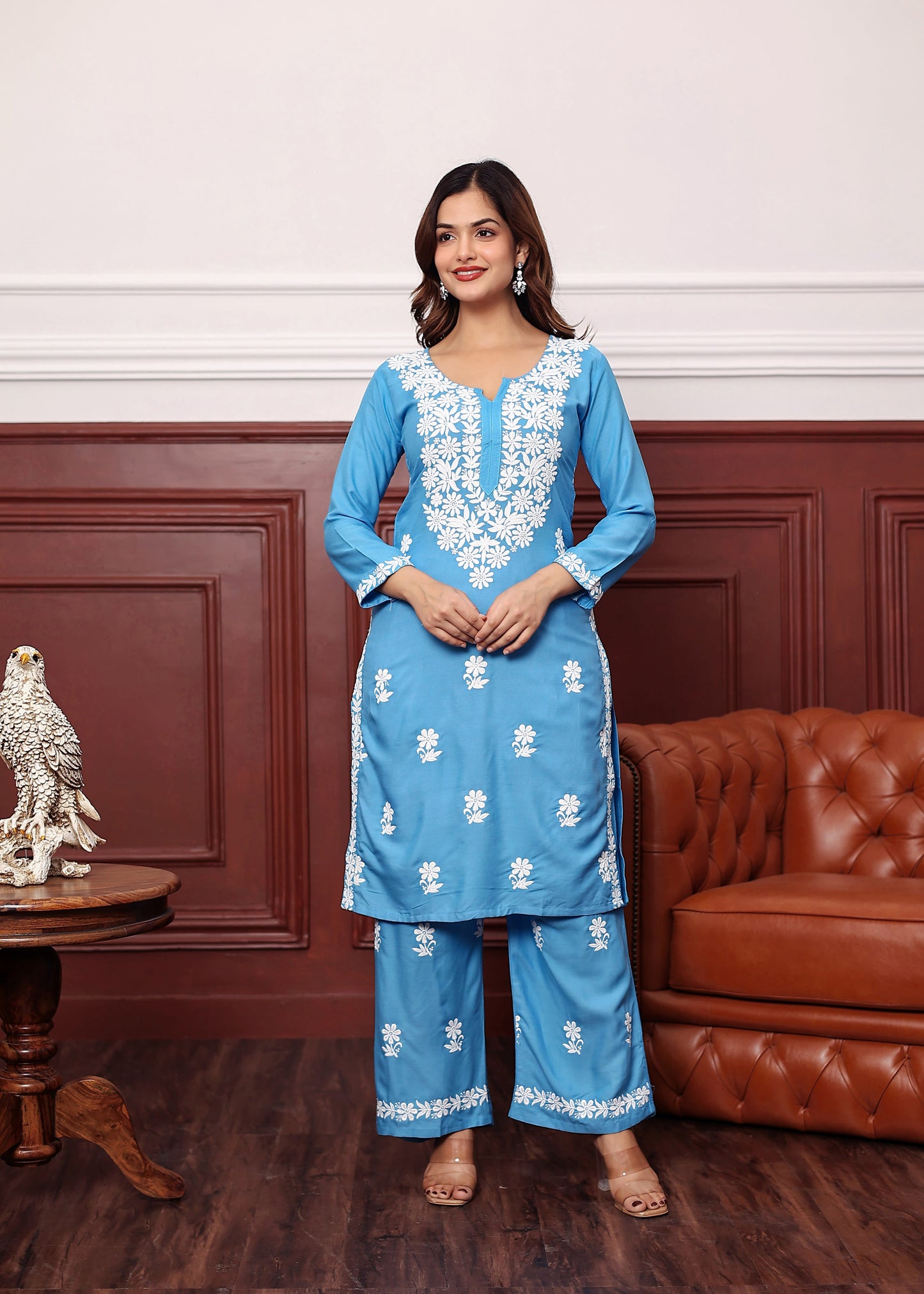 D SKY New colours in our best seller chikankari Plazzo set