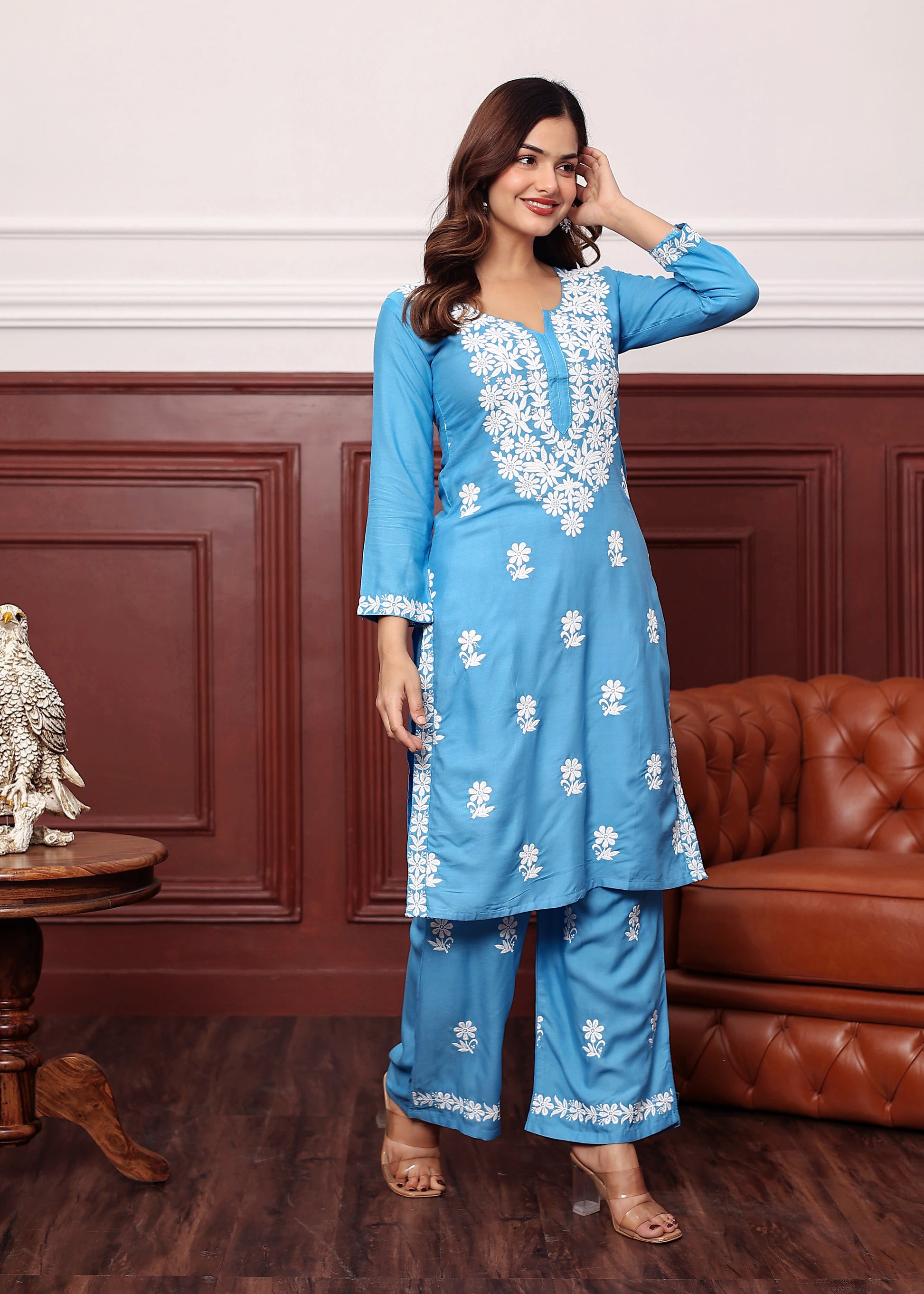 D SKY New colours in our best seller chikankari Plazzo set