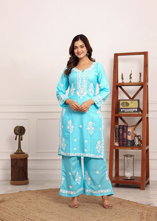 FIROJI Premium Rayon Kurti Plazo Set