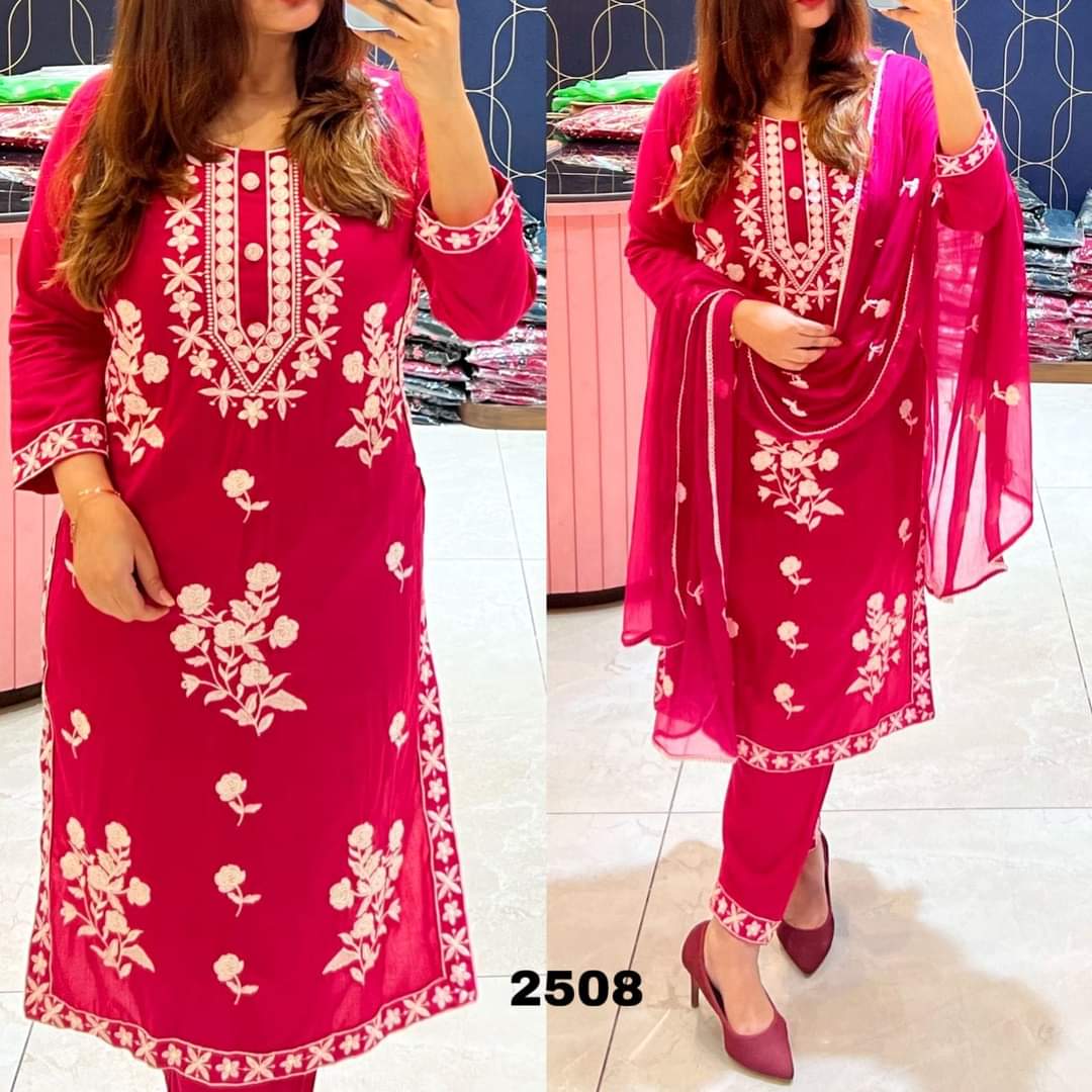 GAJARI Straight ,Kurta, Pant & Dupatta Set