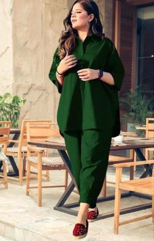 GREEN REDISH BAGGY 2 PIECE SUIT