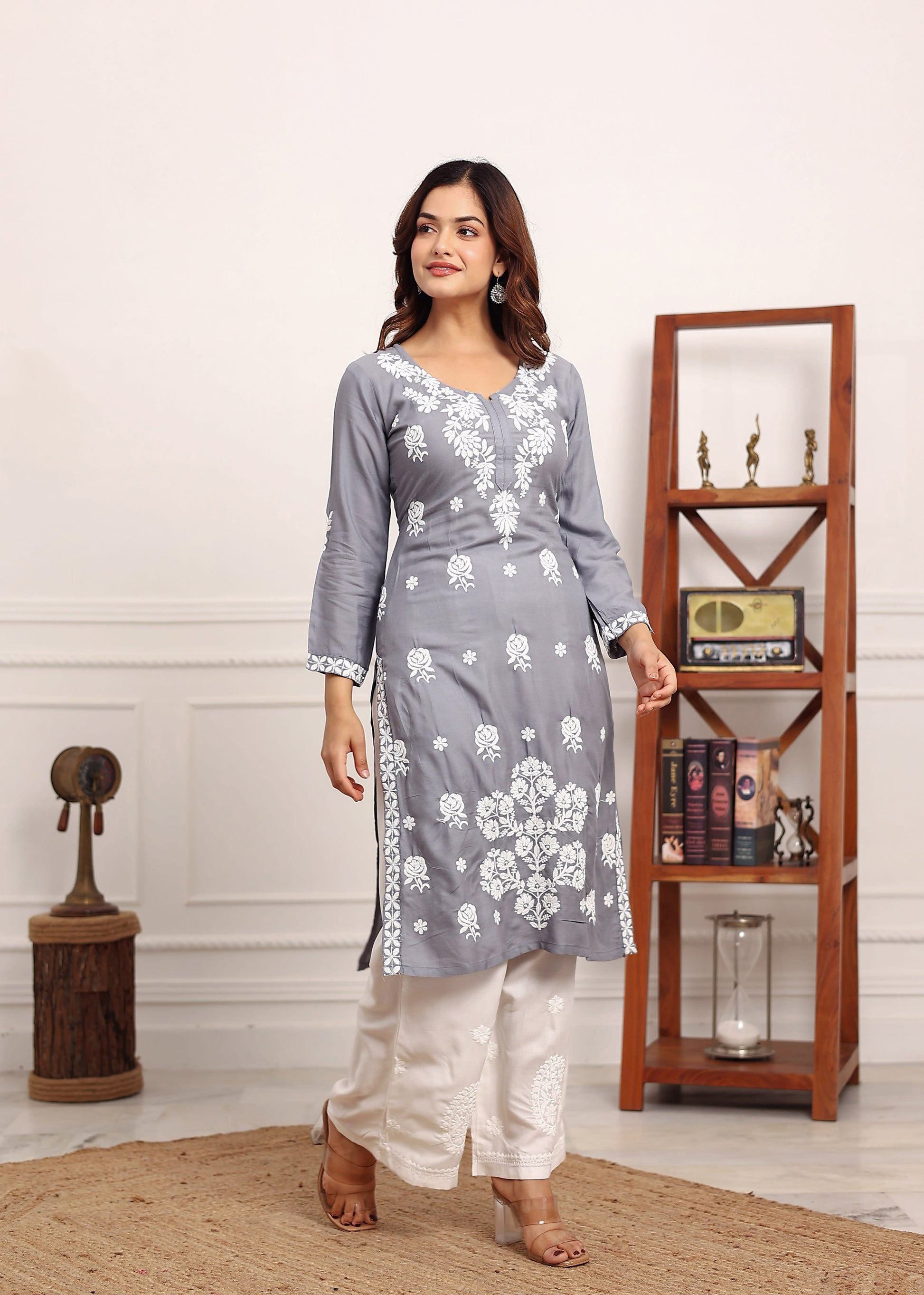 GREY Ladies Kurti Set - Buy Ladies Kurti Set online in India
