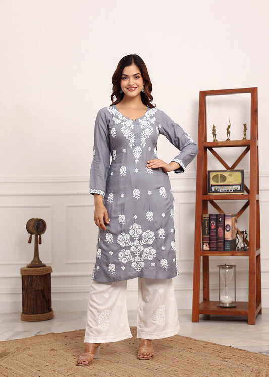 GREY Ladies Kurti Set - Buy Ladies Kurti Set online in India