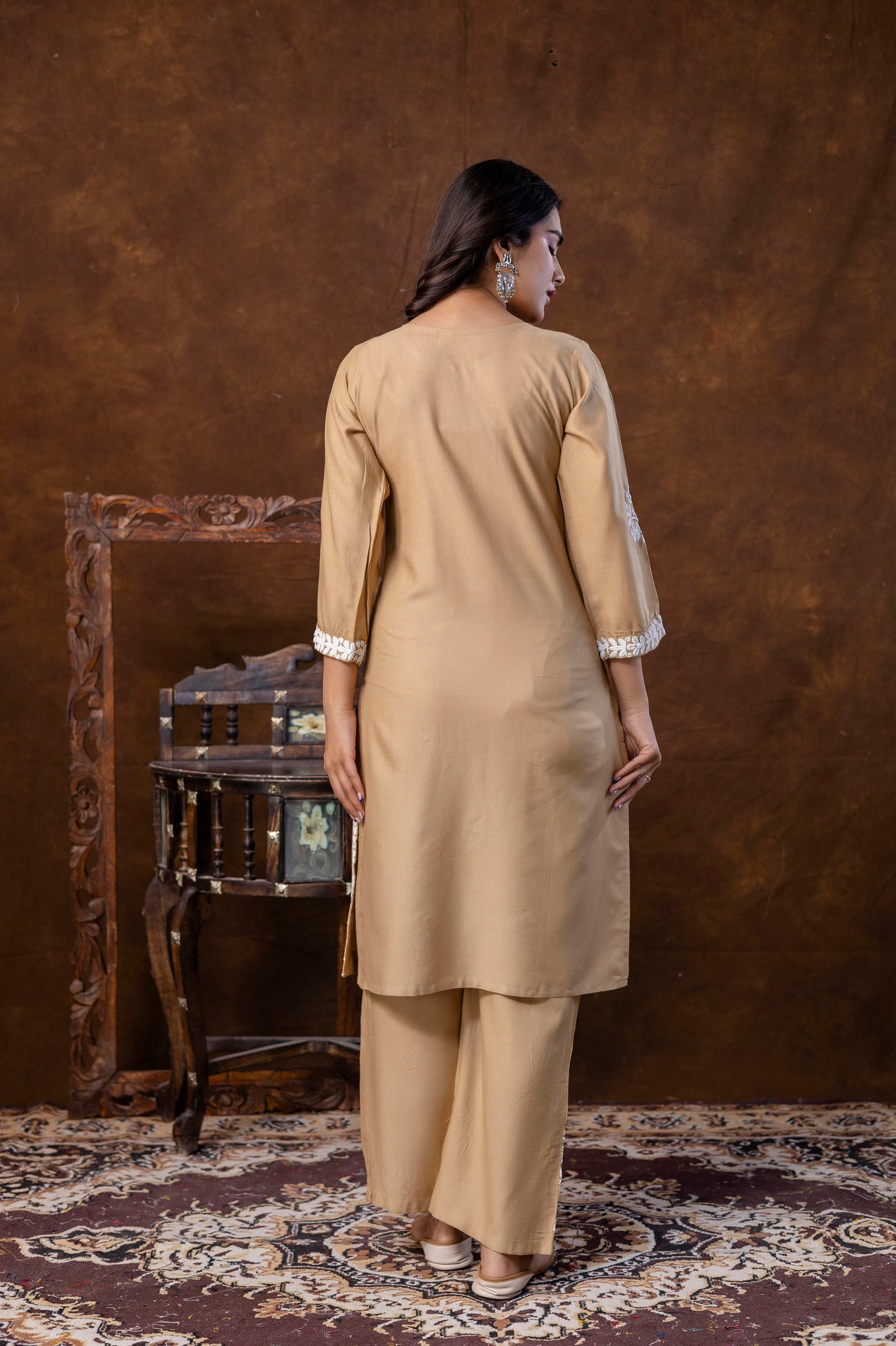 KHAKHI  Women Rayon Embroidered Kurta Set