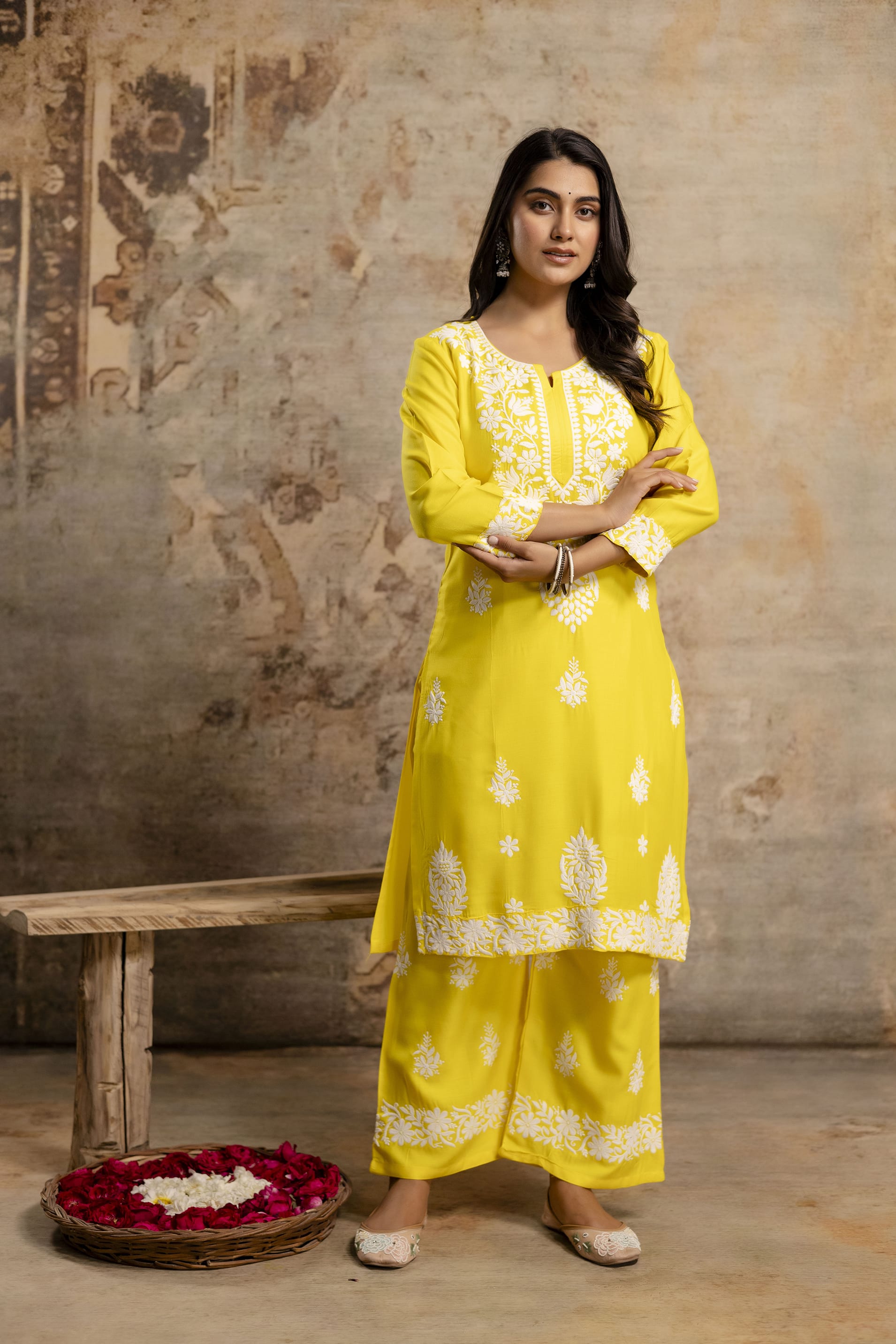 LEMON Women's Elegent Kurti set | Kurti Plazo Set