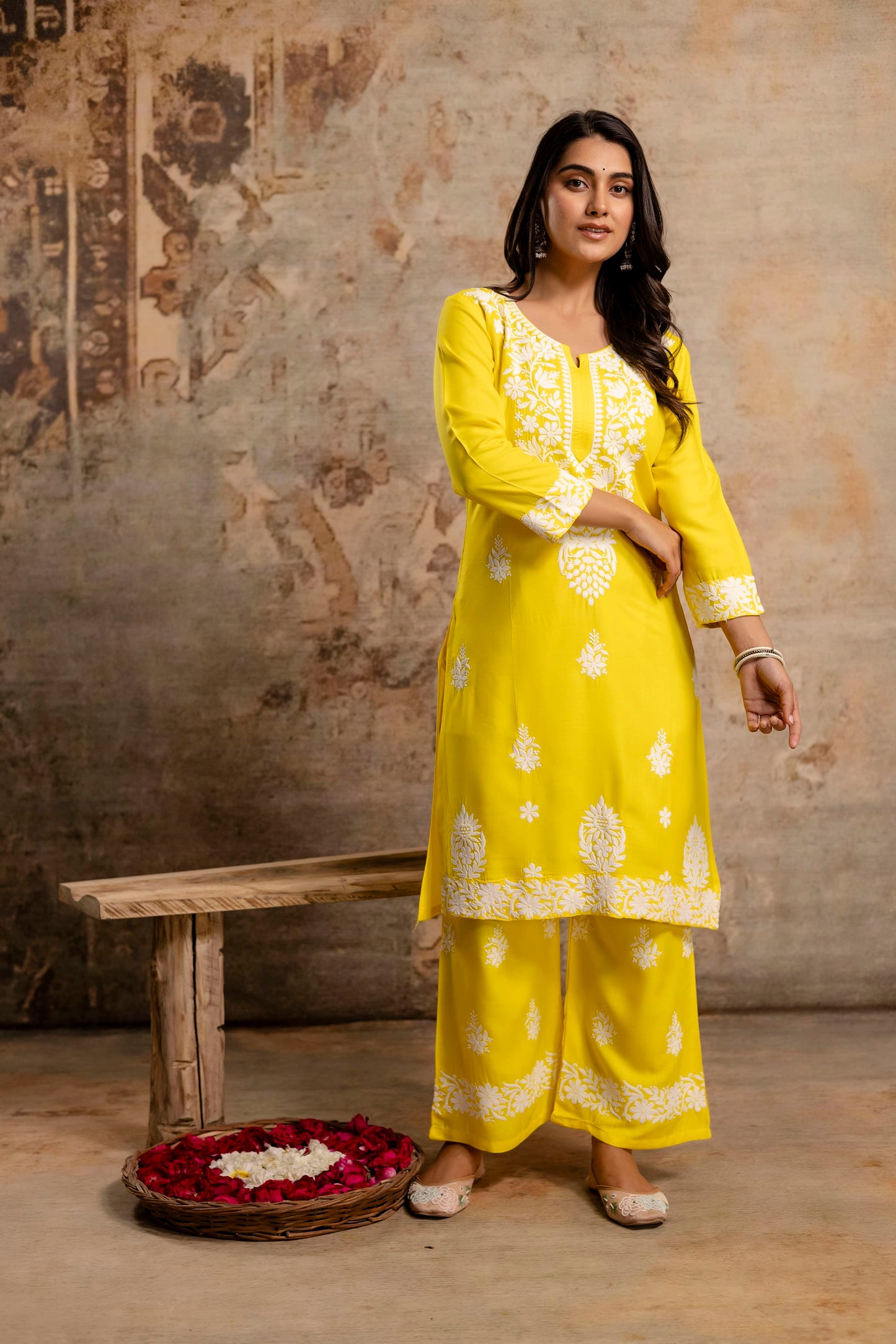 LEMON Women's Elegent Kurti set | Kurti Plazo Set