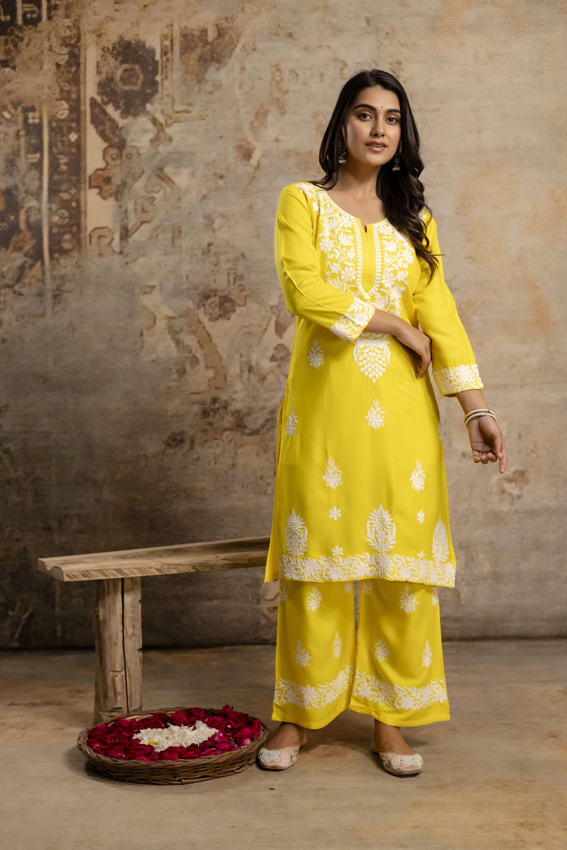 LEMON Women's Elegent Kurti set | Kurti Plazo Set