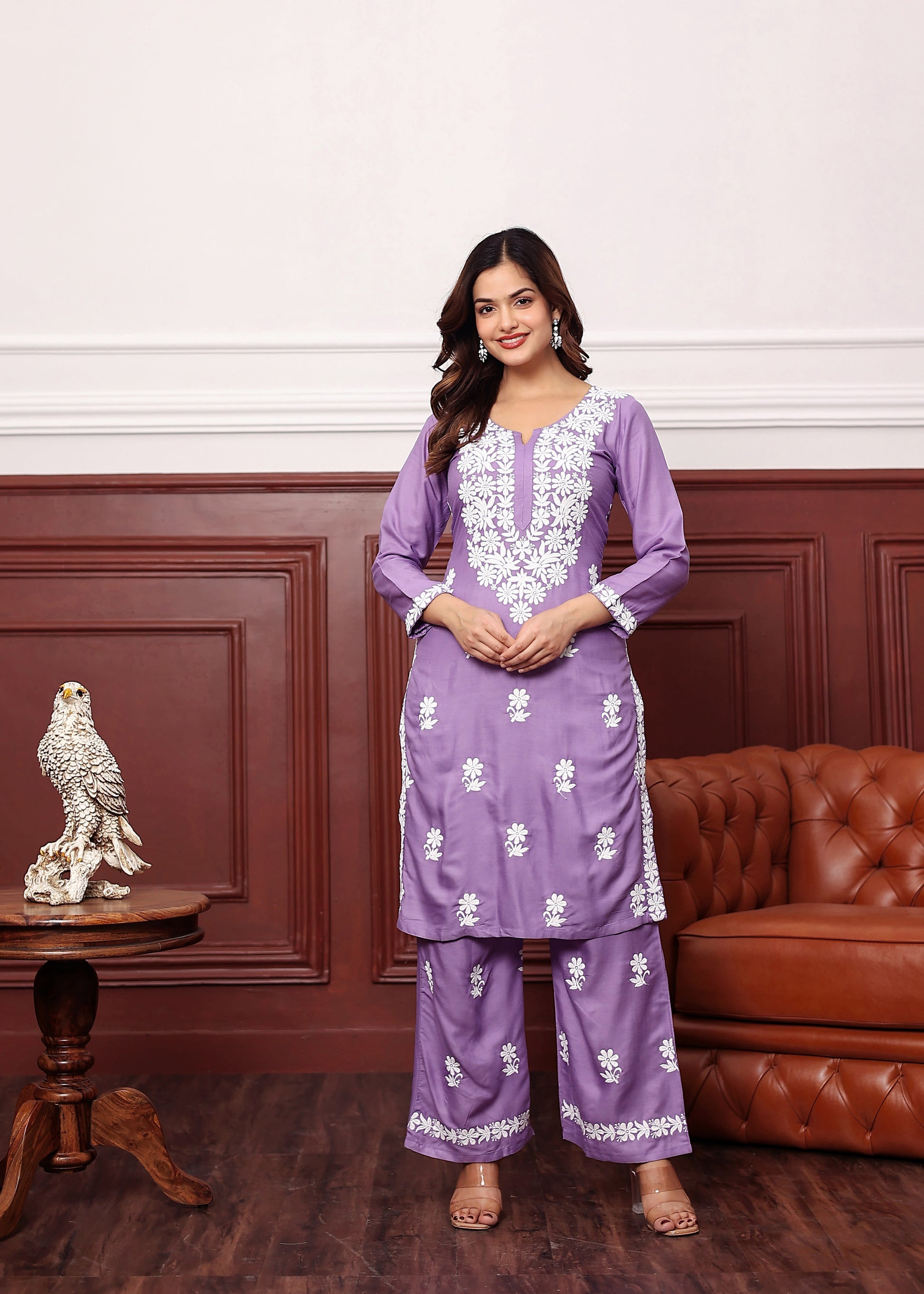 LIGHT PURPLE New colours in our best seller chikankari Plazzo set