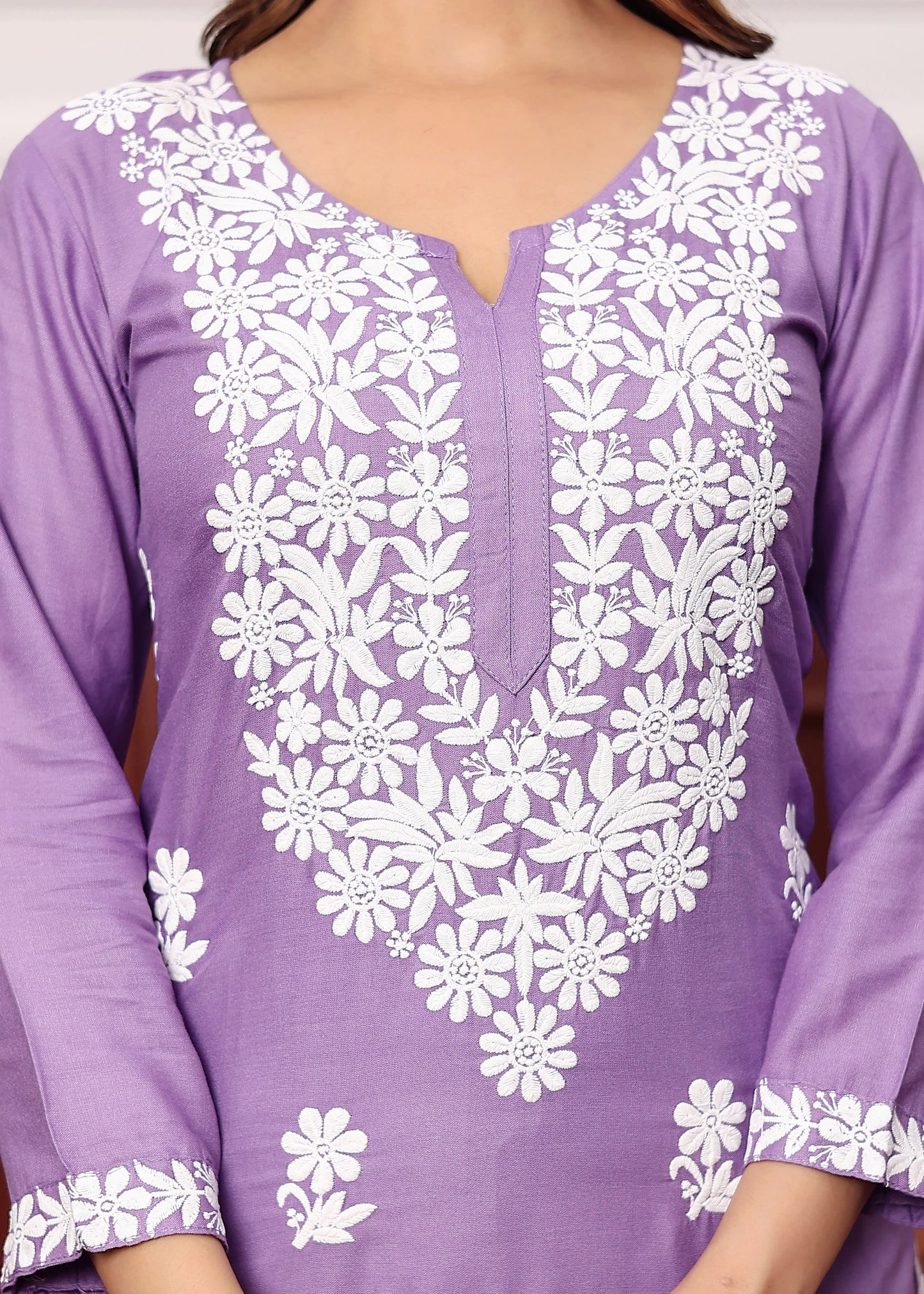 LIGHT PURPLE New colours in our best seller chikankari Plazzo set