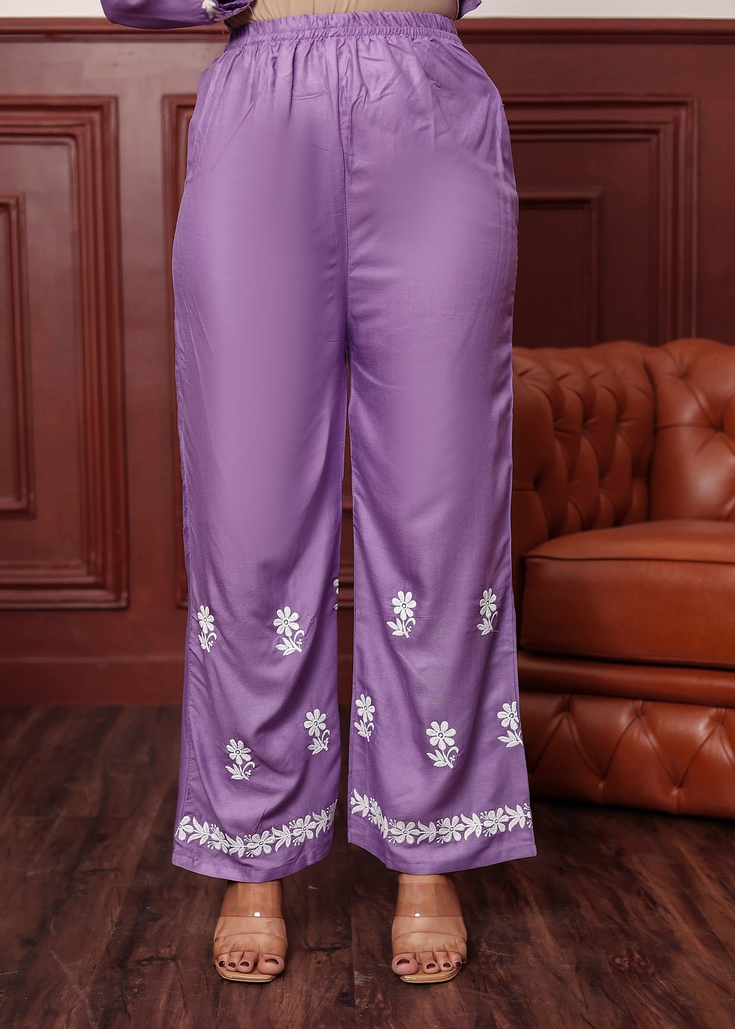 LIGHT PURPLE New colours in our best seller chikankari Plazzo set