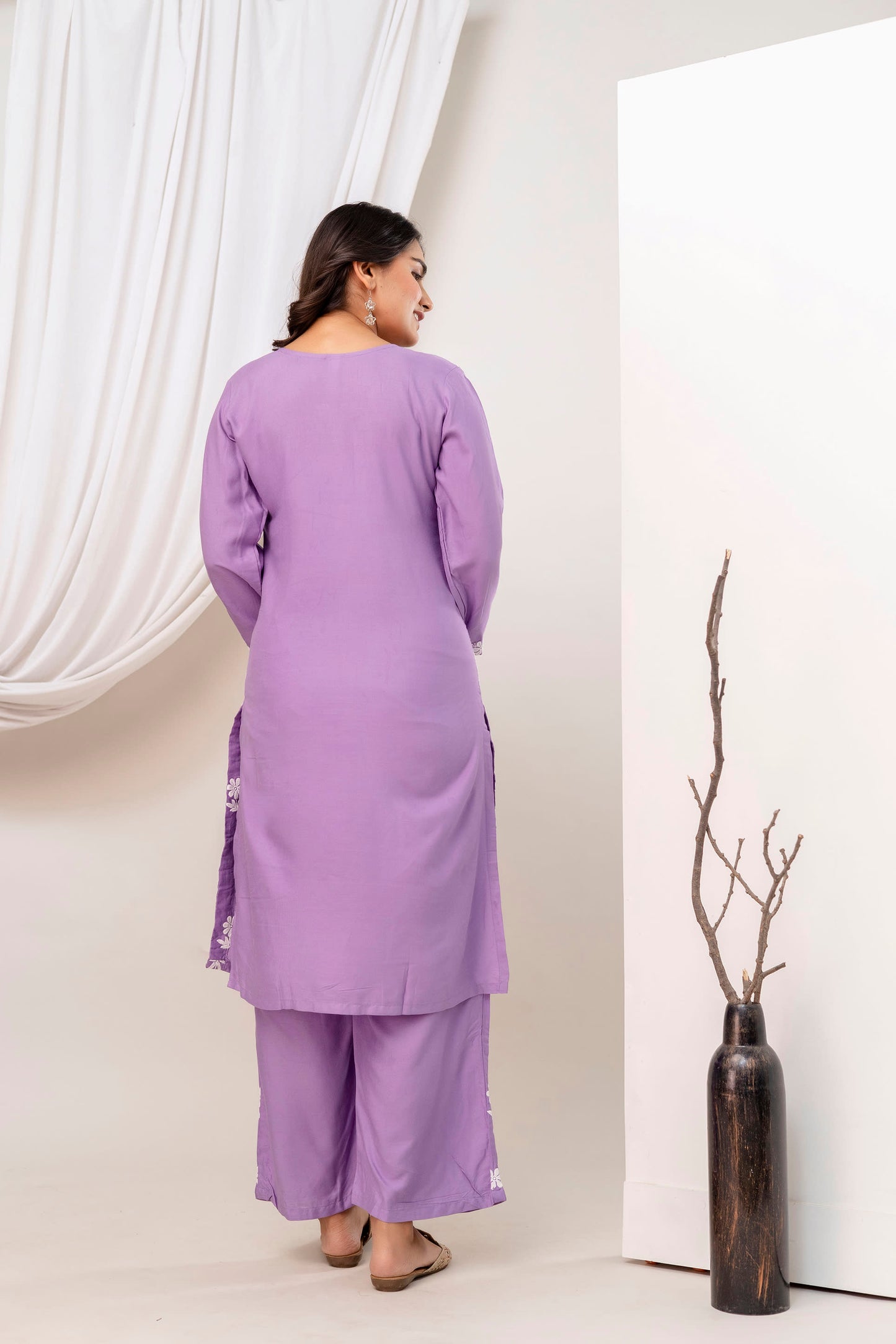 LIGHT PURPLE kurtis set for women latest design