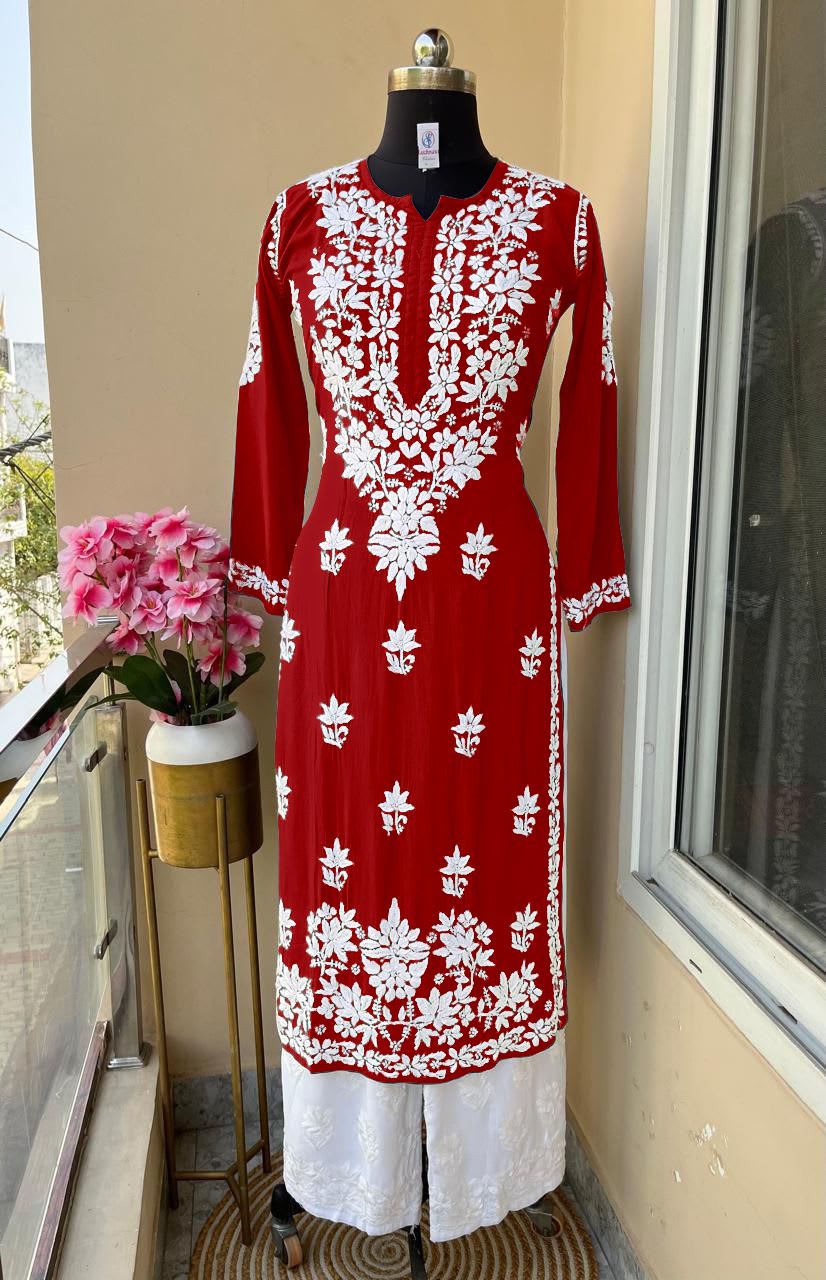 MAROON Kurti With Plazo For Women