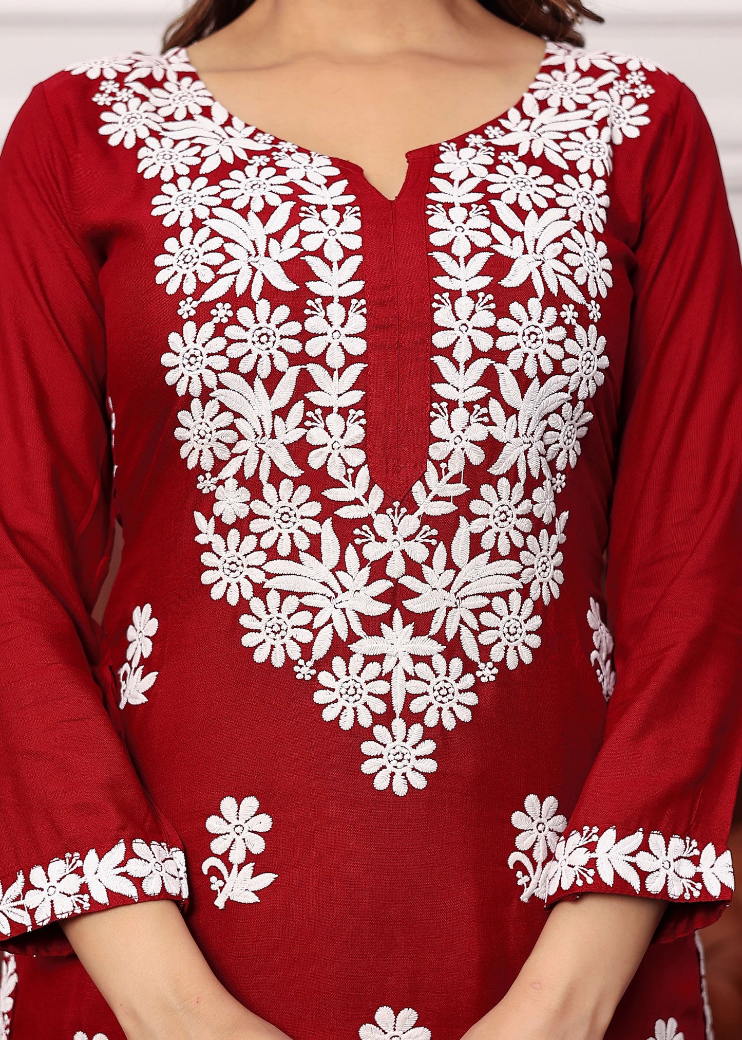 MAROON New colours in our best seller chikankari Plazzo set
