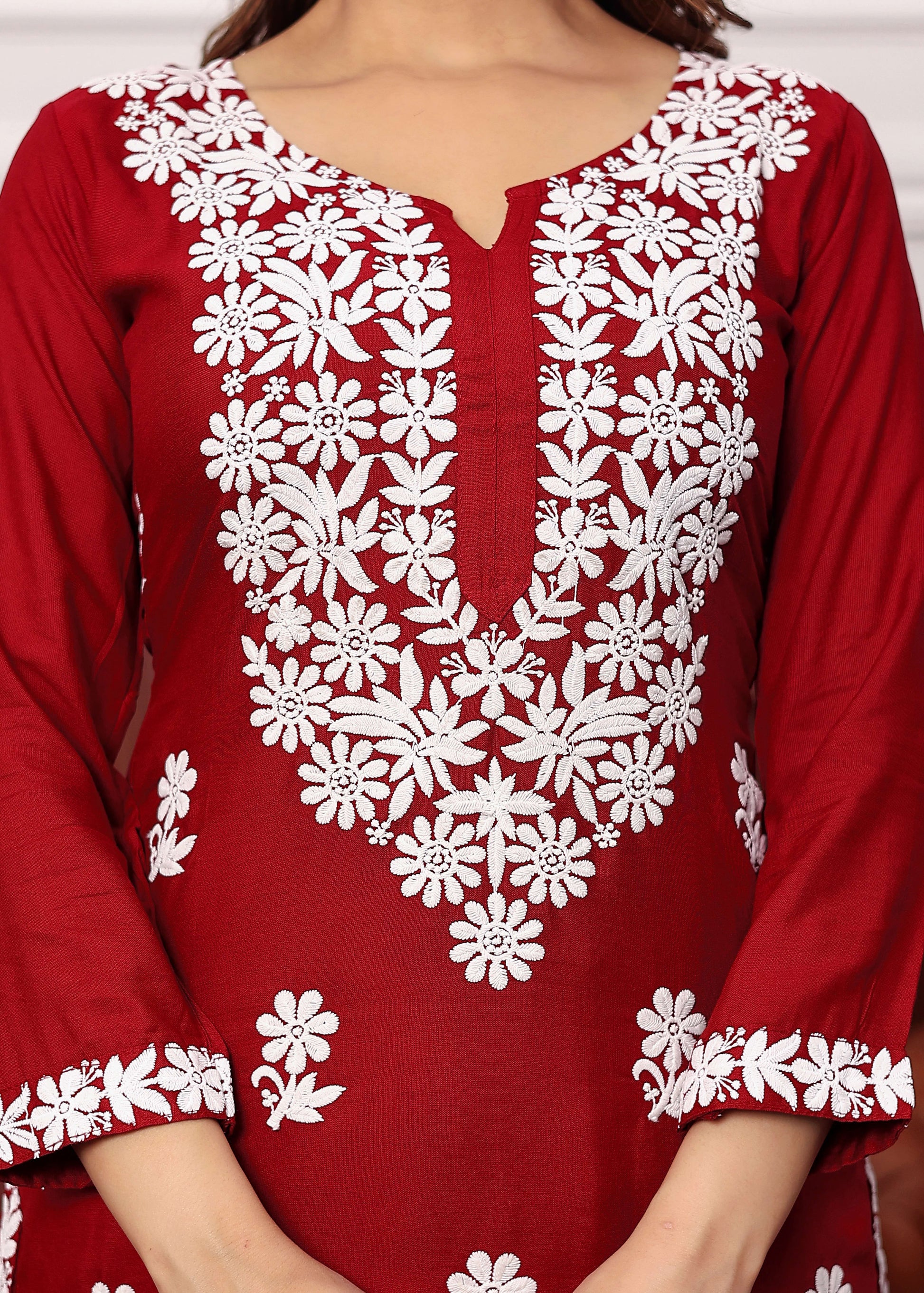 MAROON New colours in our best seller chikankari Plazzo set