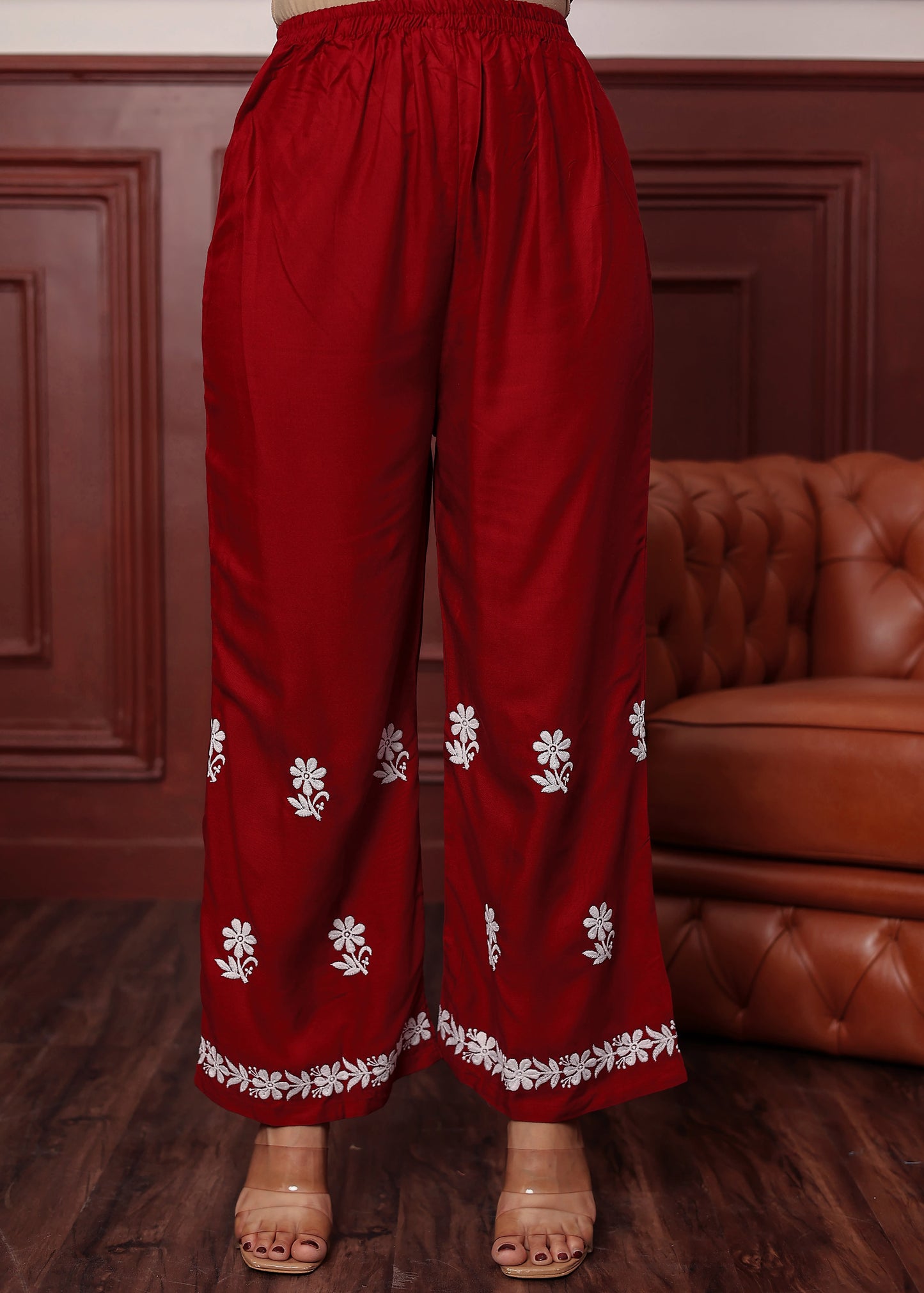 MAROON New colours in our best seller chikankari Plazzo set
