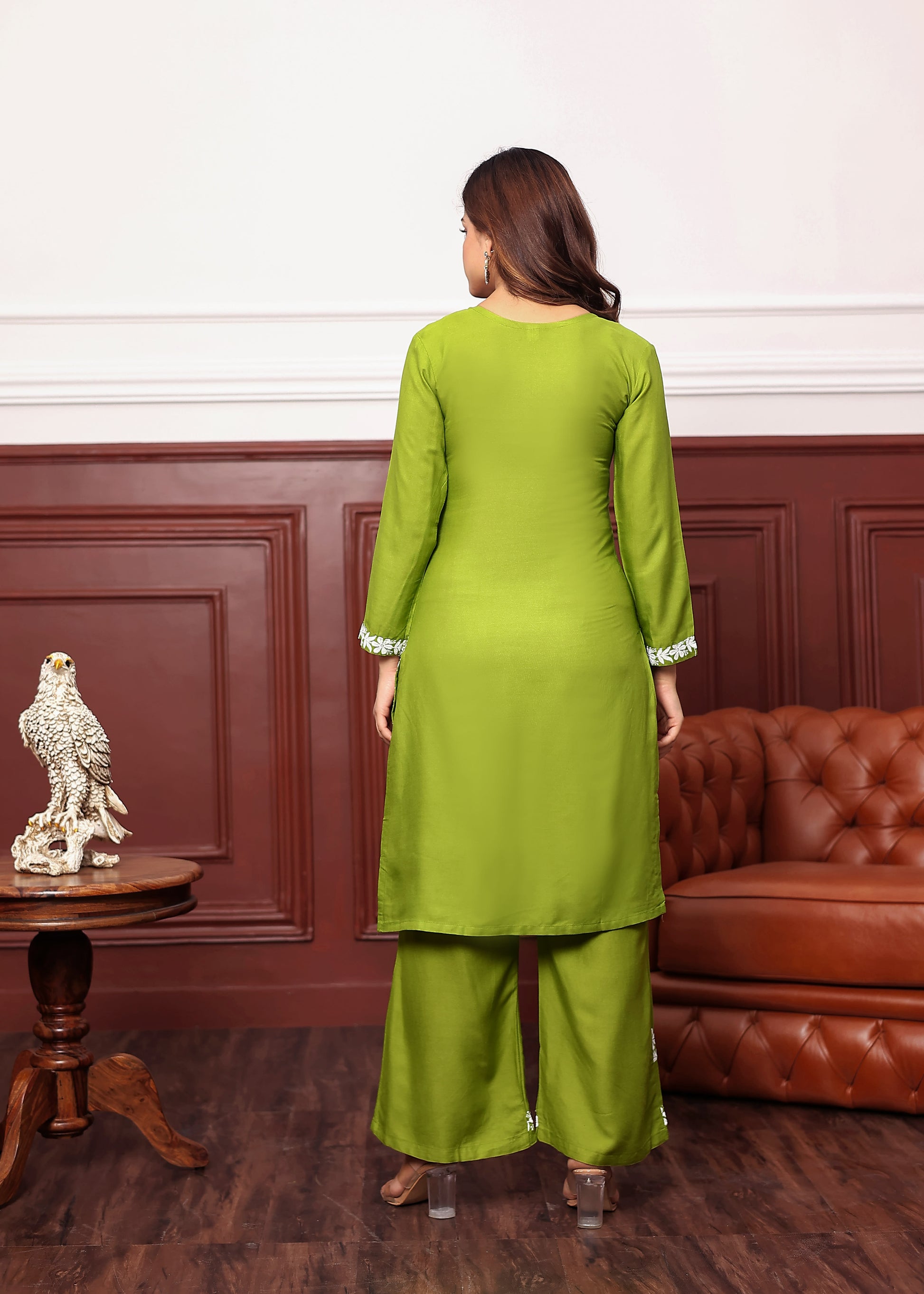 MEHNDI New colours in our best seller chikankari Plazzo set