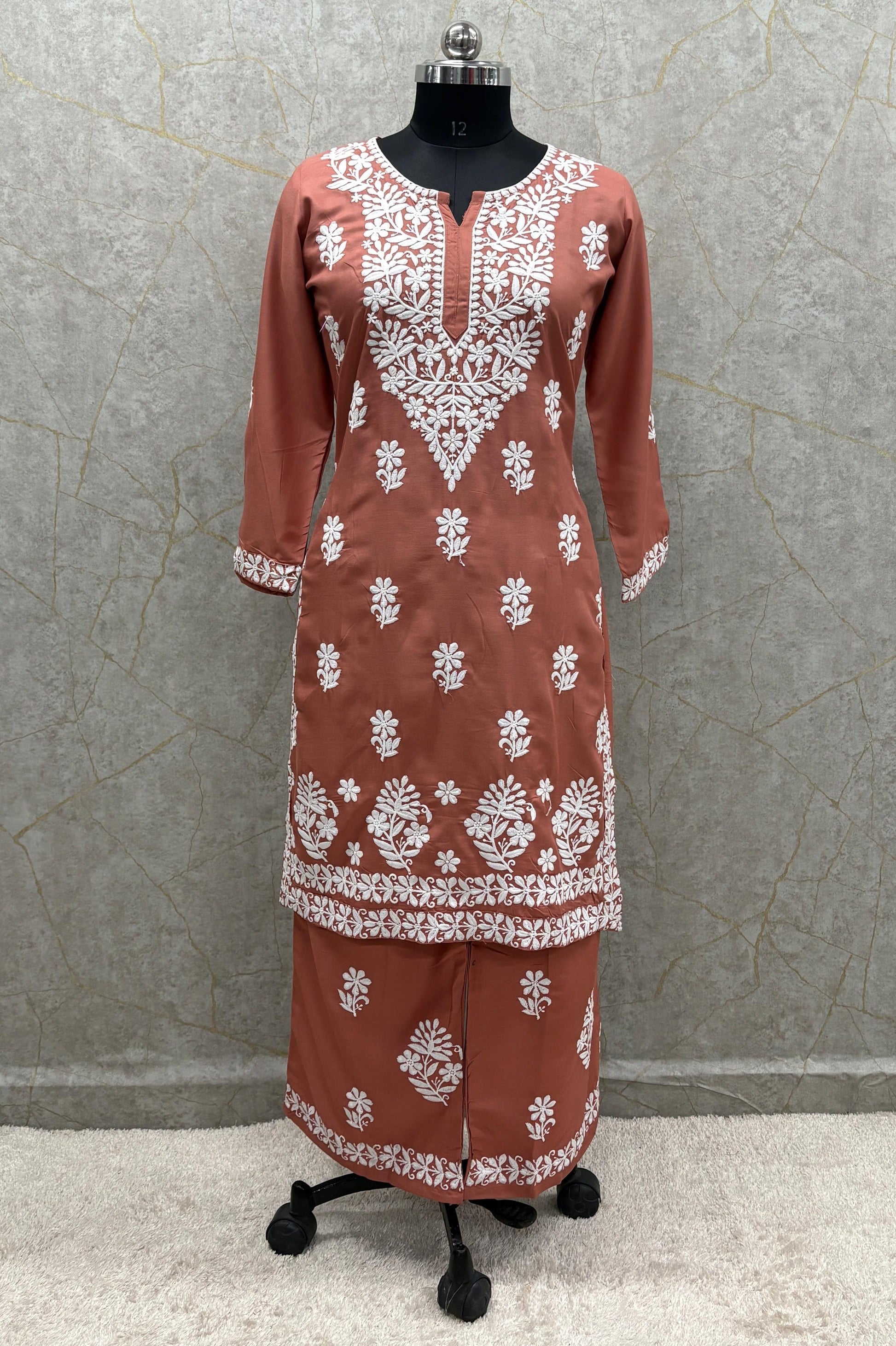 MISTY ROSE Chikankari Kurti Set Online At Best Price For Women