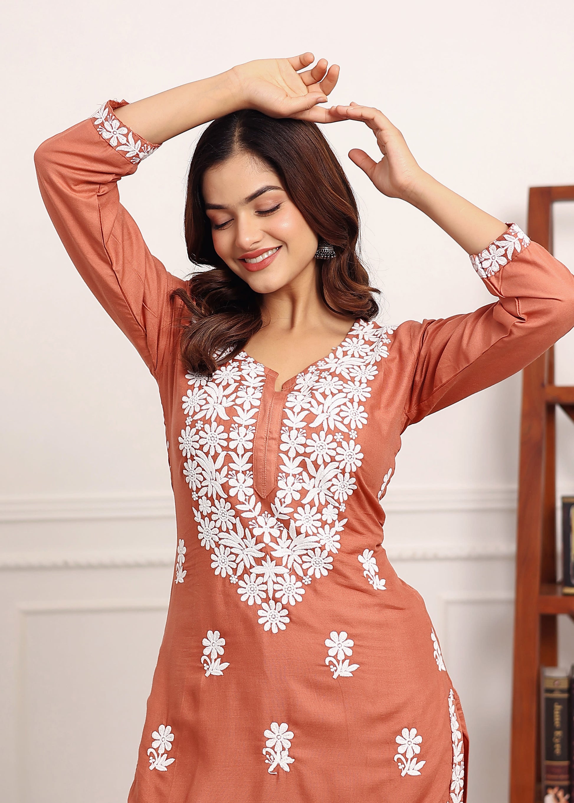 MISTY ROSE New colours in our best seller chikankari Plazzo set