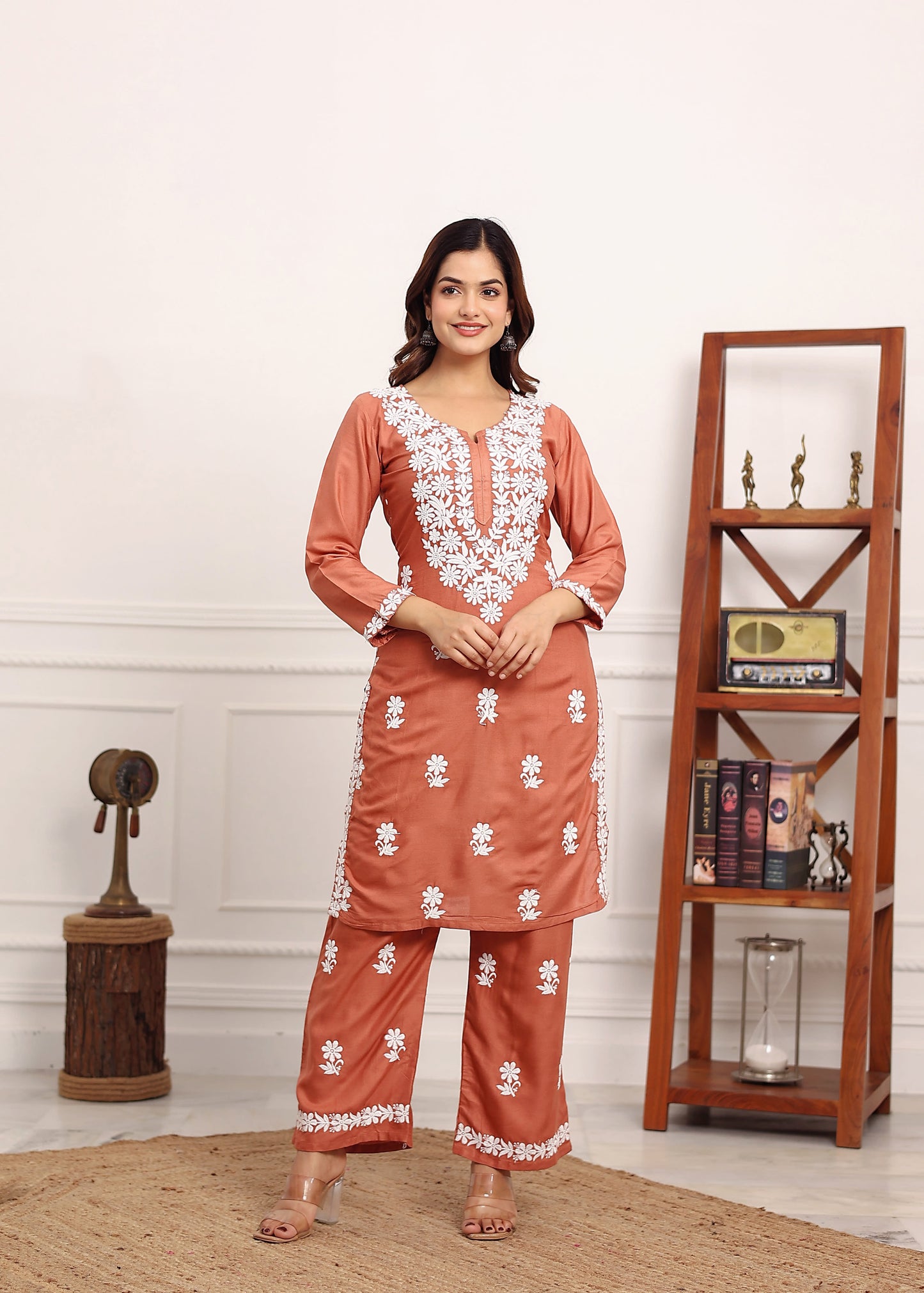 MISTY ROSE New colours in our best seller chikankari Plazzo set