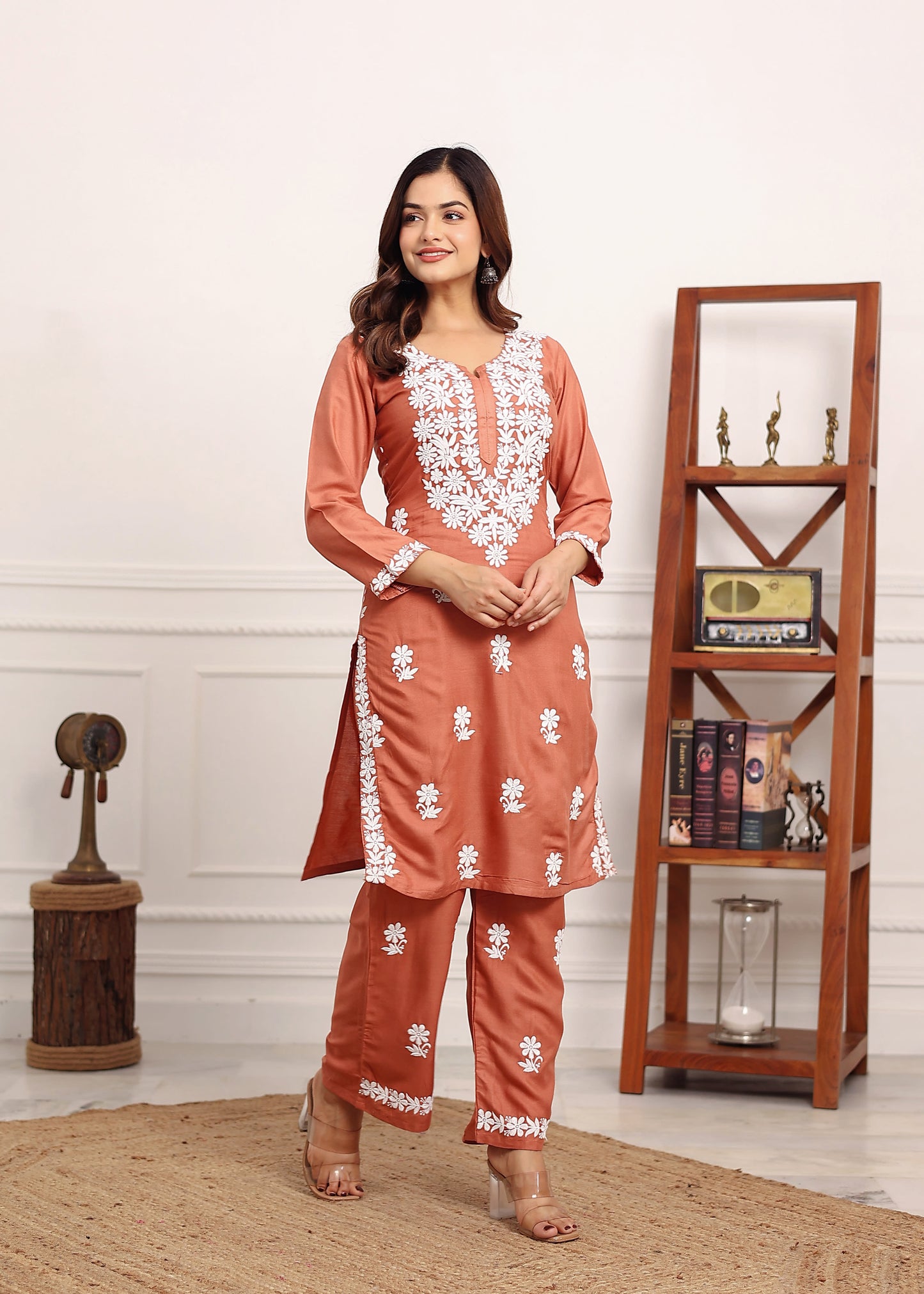 MISTY ROSE New colours in our best seller chikankari Plazzo set