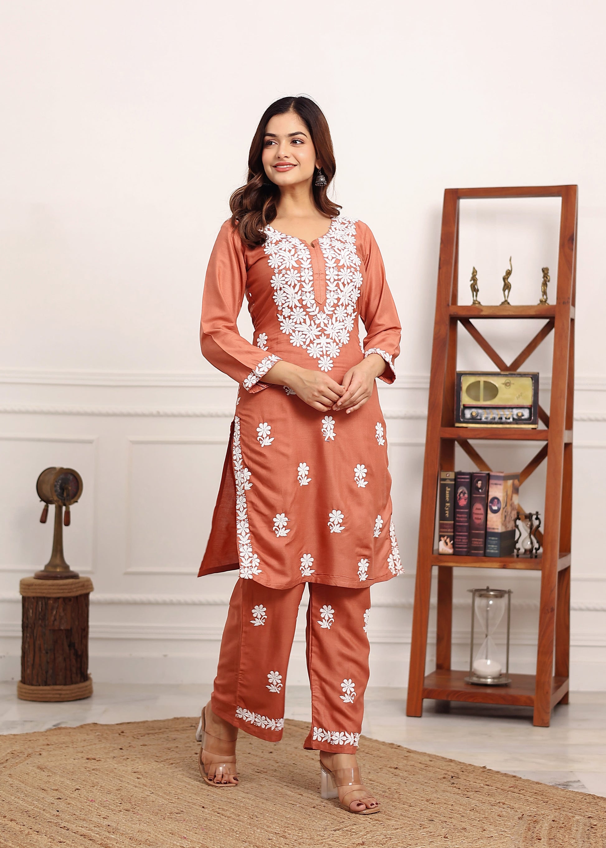MISTY ROSE New colours in our best seller chikankari Plazzo set