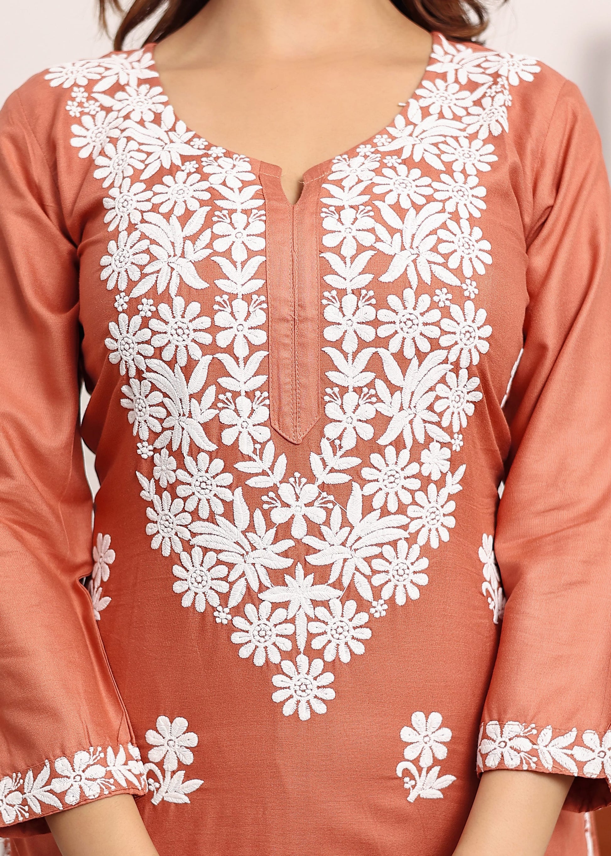 MISTY ROSE New colours in our best seller chikankari Plazzo set