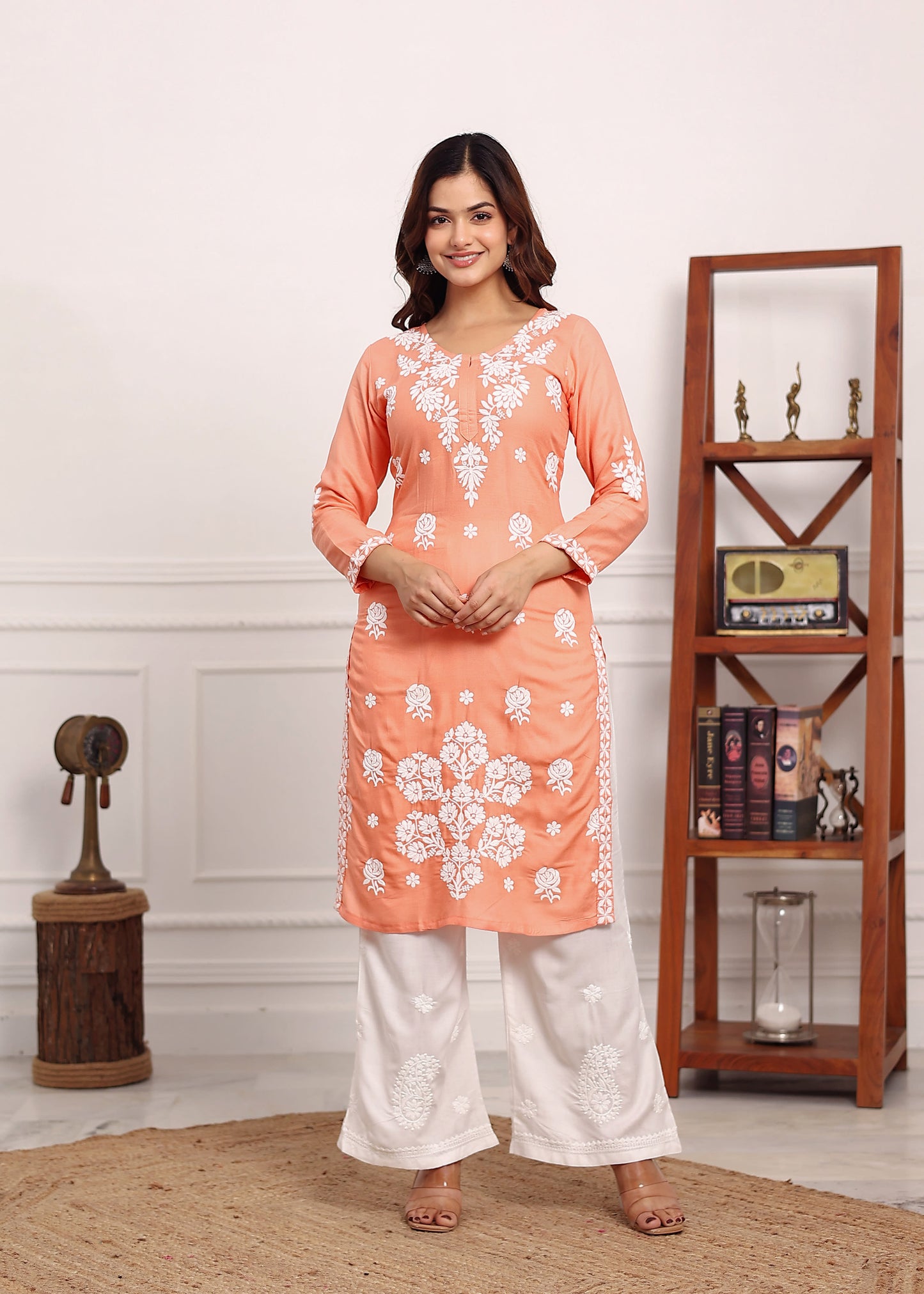 PEACH Ladies Kurti Set - Buy Ladies Kurti Set online in India