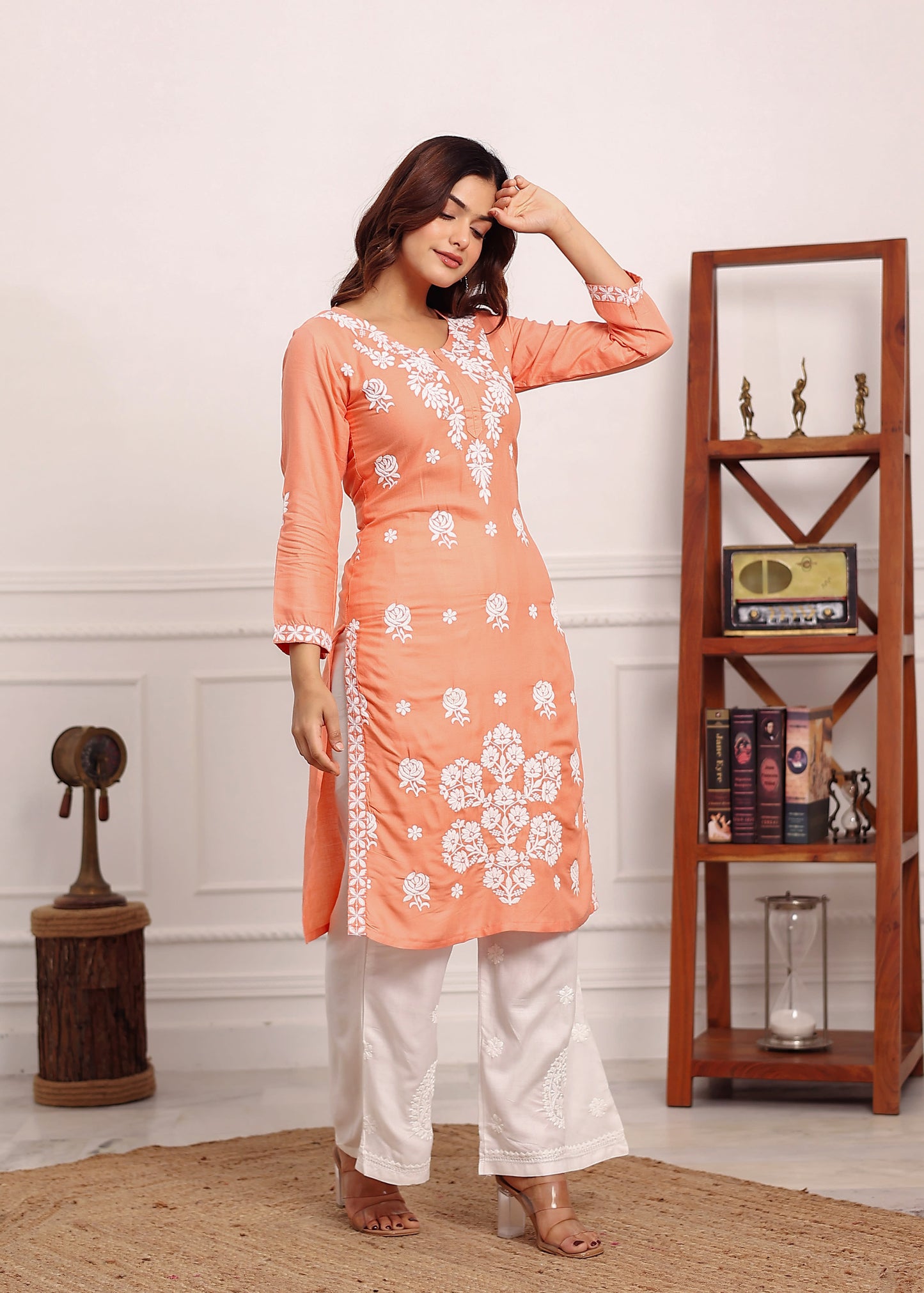 PEACH Ladies Kurti Set - Buy Ladies Kurti Set online in India