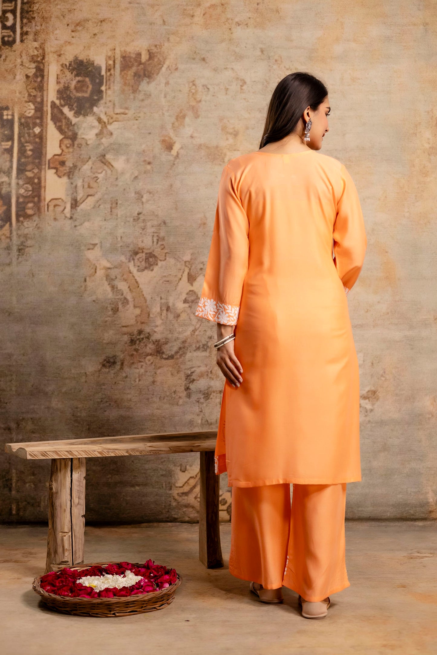 PEACH Women's Elegent Kurti set | Kurti Plazo Set