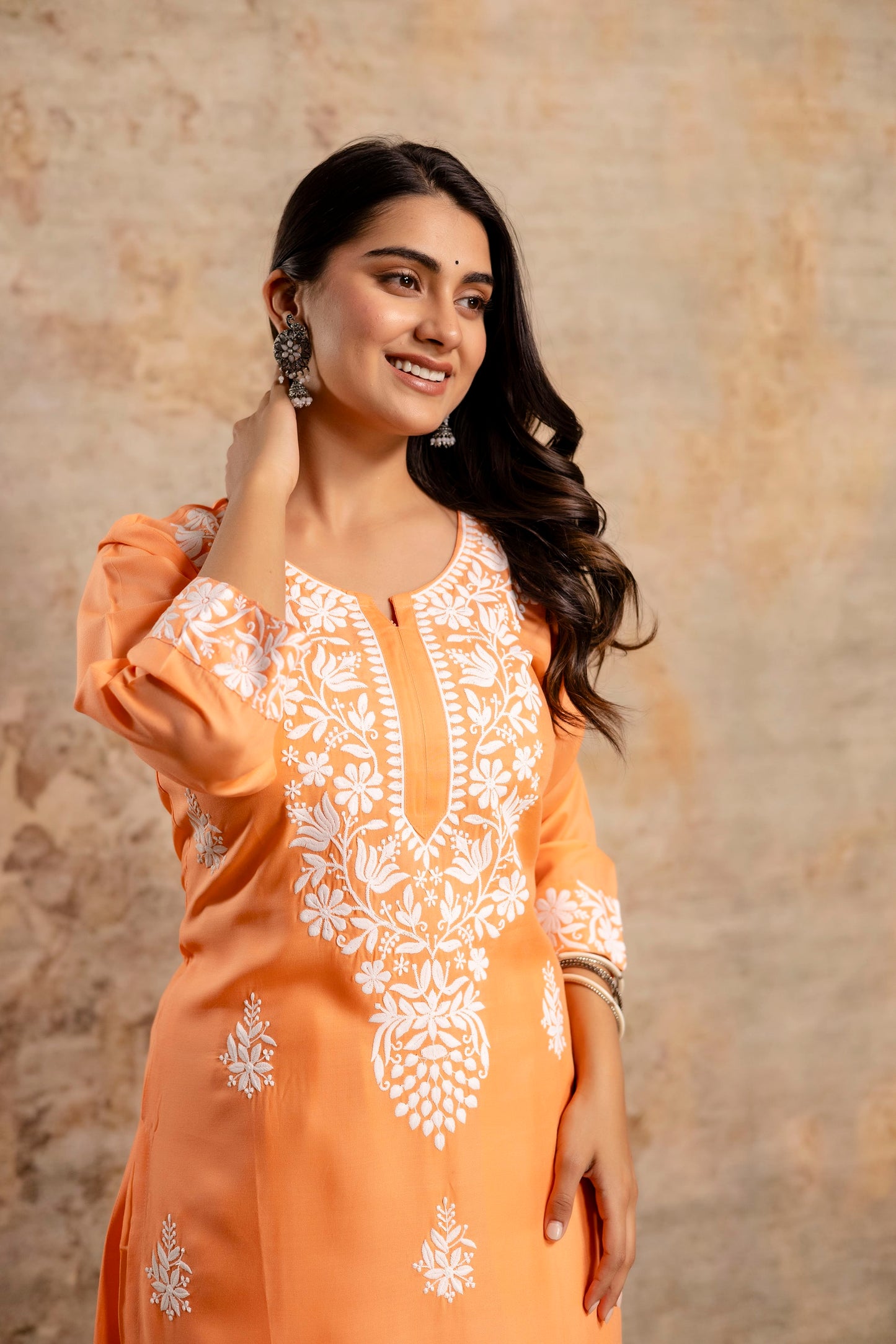 PEACH Women's Elegent Kurti set | Kurti Plazo Set