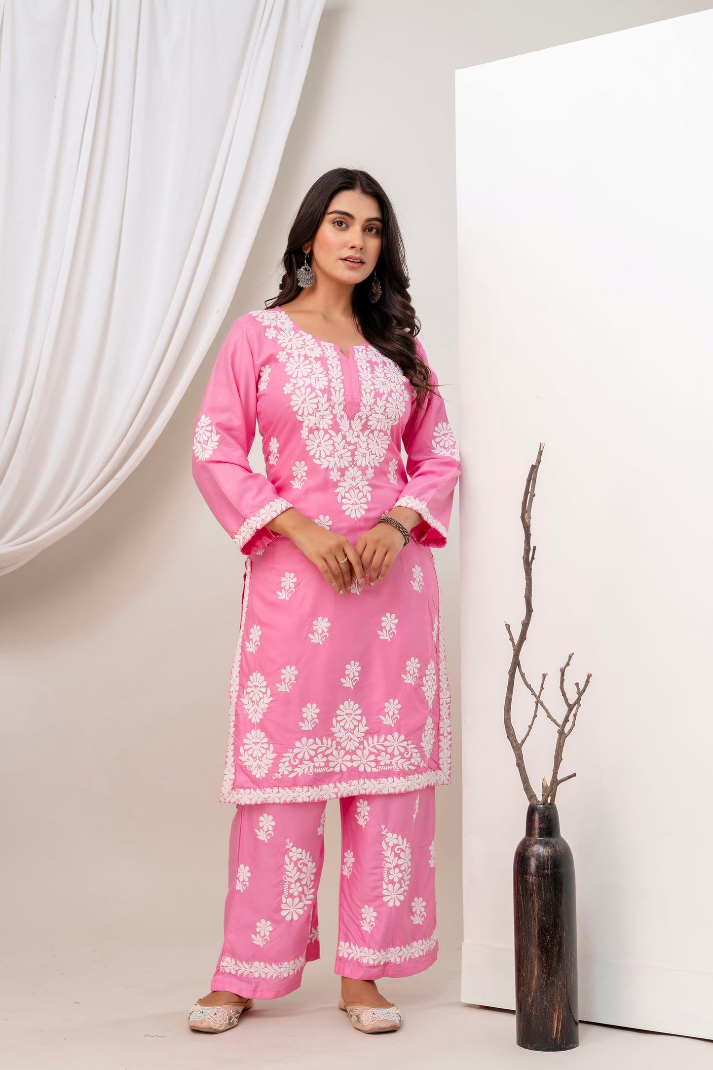 PINK Trendy Kurti Set For Women.