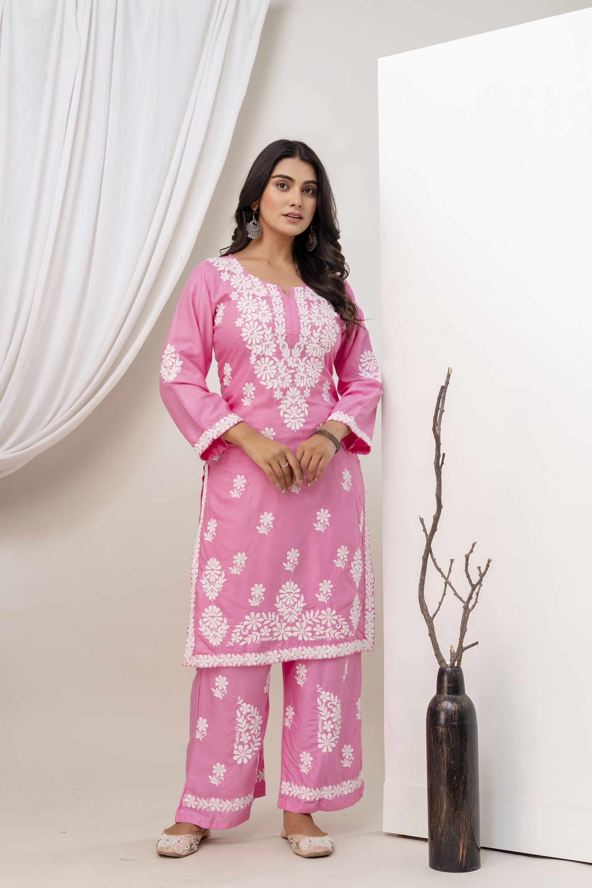 PINK Trendy Kurti Set For Women.