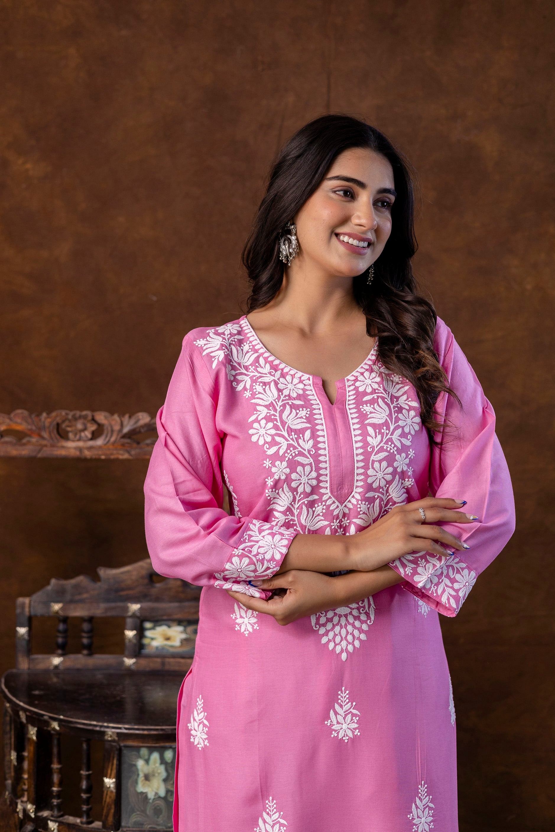 PINK Women's Elegent Kurti set | Kurti Plazo Set