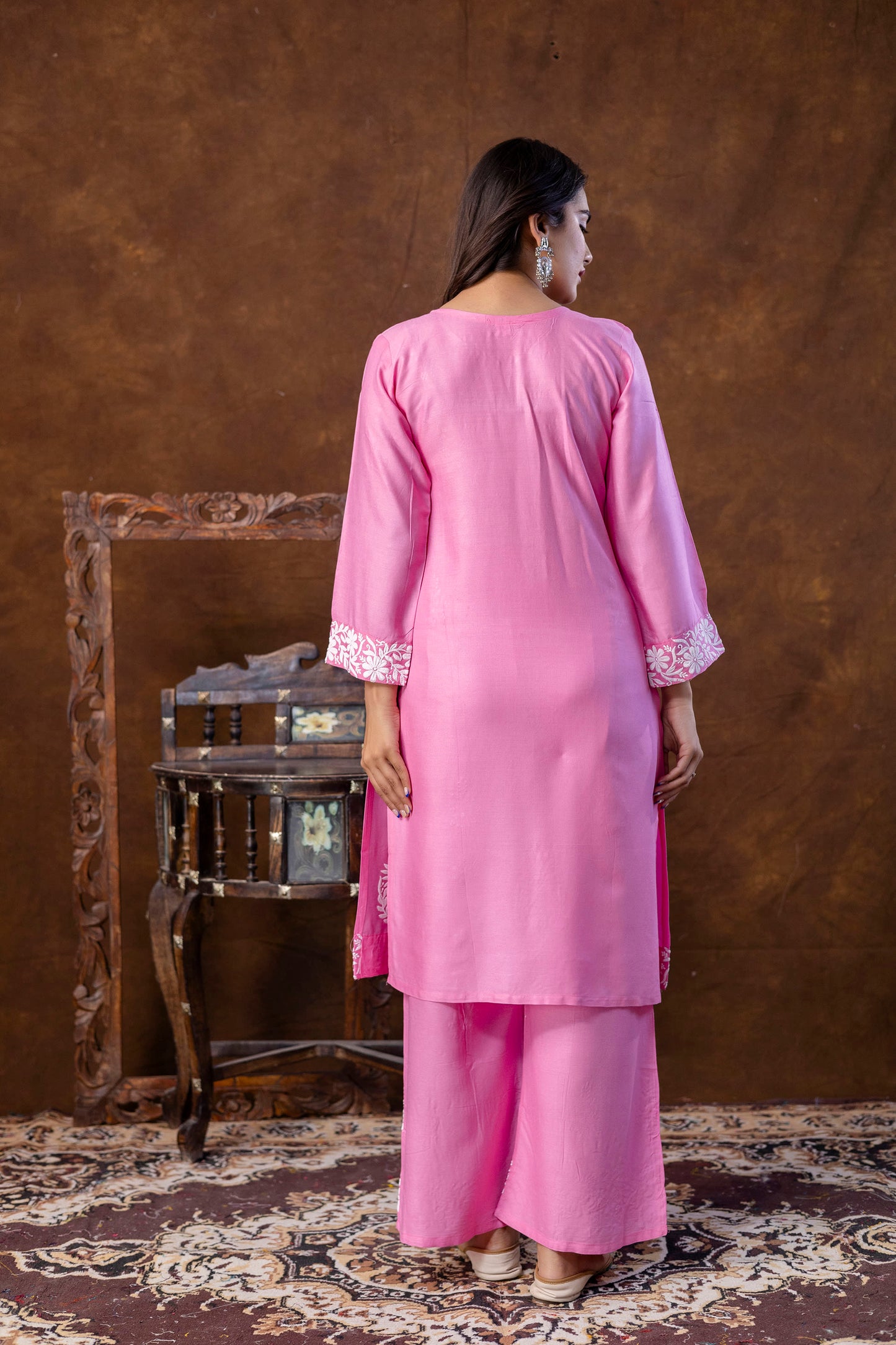 PINK Women's Elegent Kurti set | Kurti Plazo Set