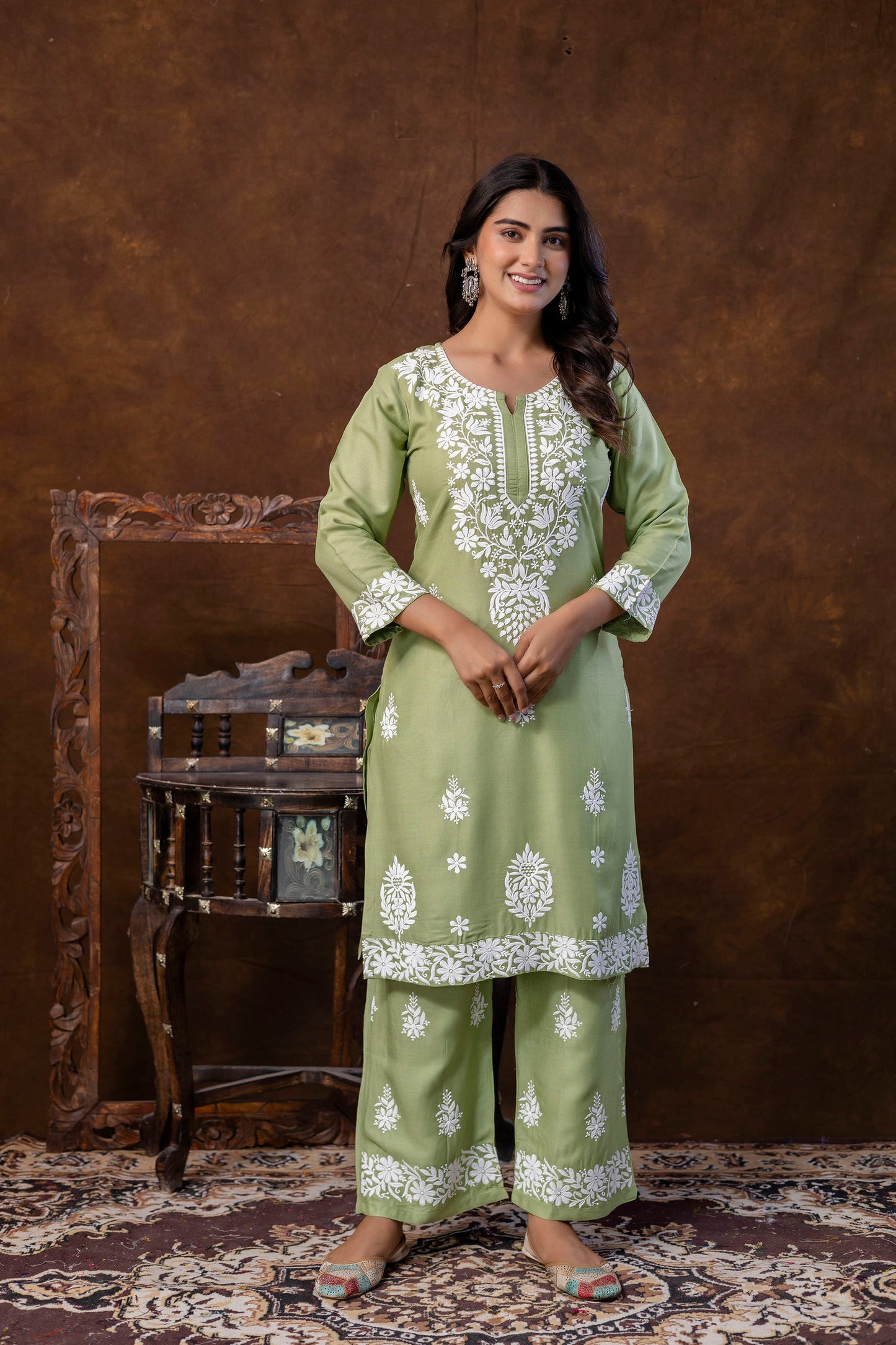 PISTA Women's Elegent Kurti set | Kurti Plazo Set