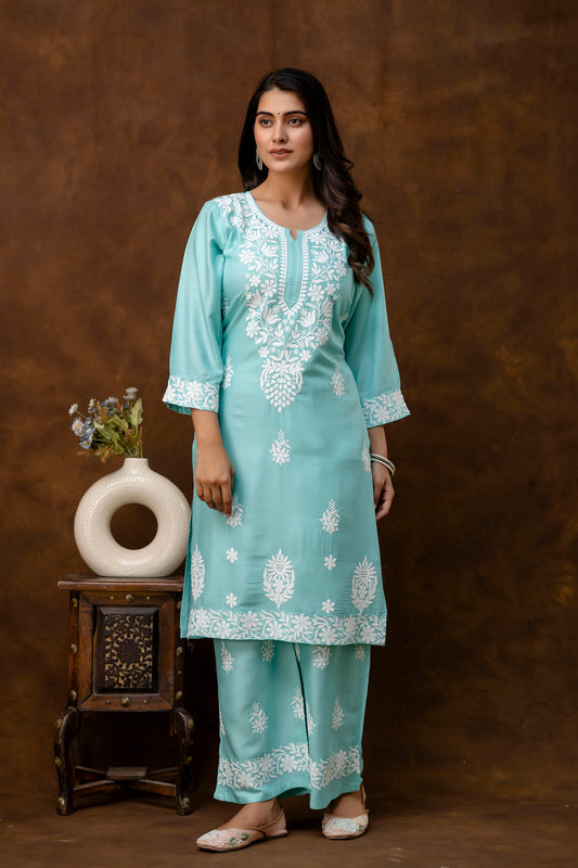 POOL Women's Elegent Kurti set | Kurti Plazo Set